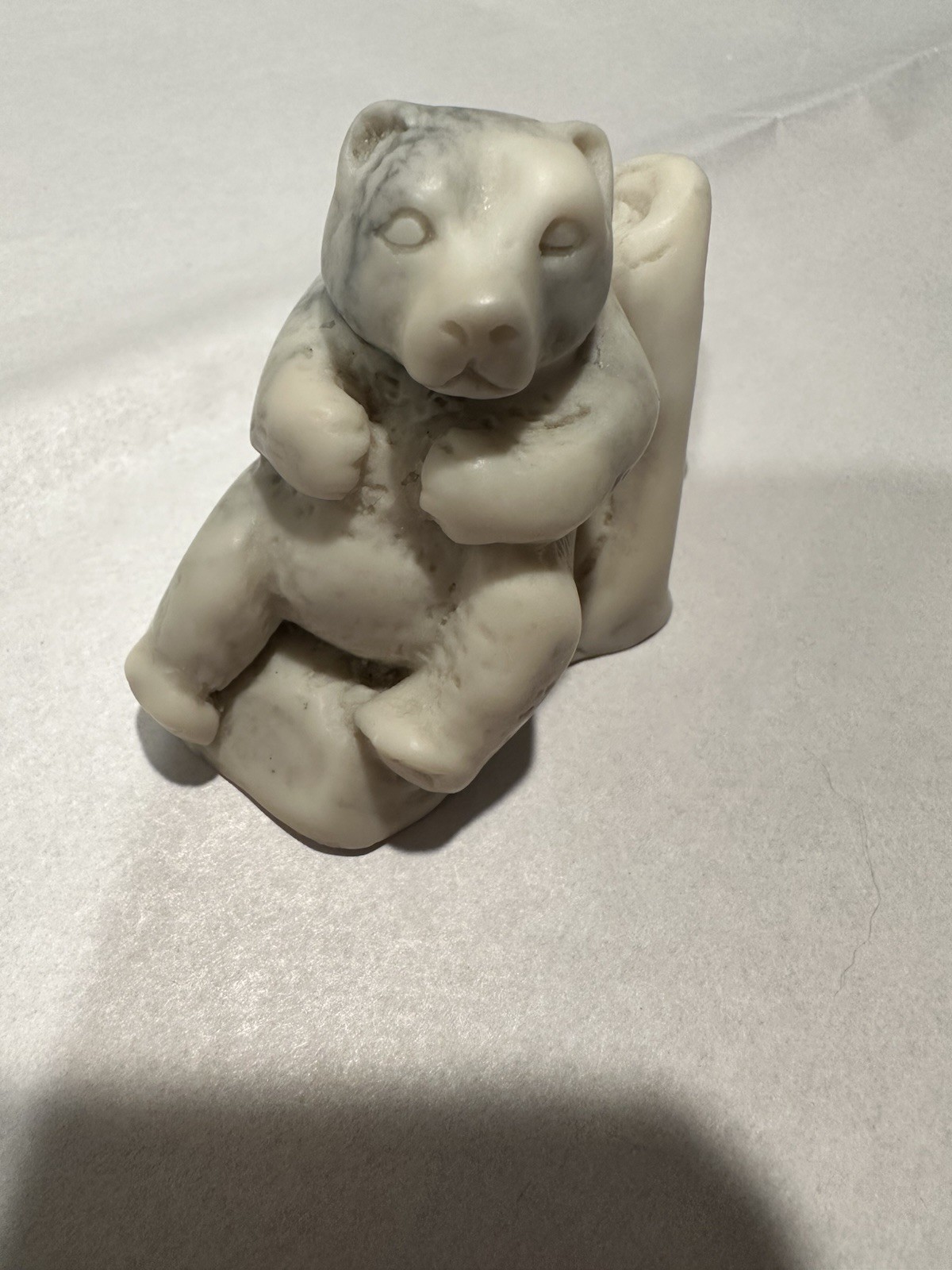 Tiny Vintage Pearlite Marblecraft Polar Bear Figurine Hand Crafted in Canada