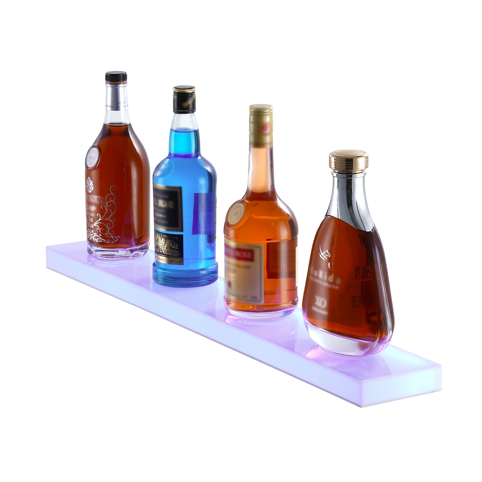 VEVOR Wall Mounted LED Lighted Liquor Bottle Display Home Bar Shelf 30" 1-Step