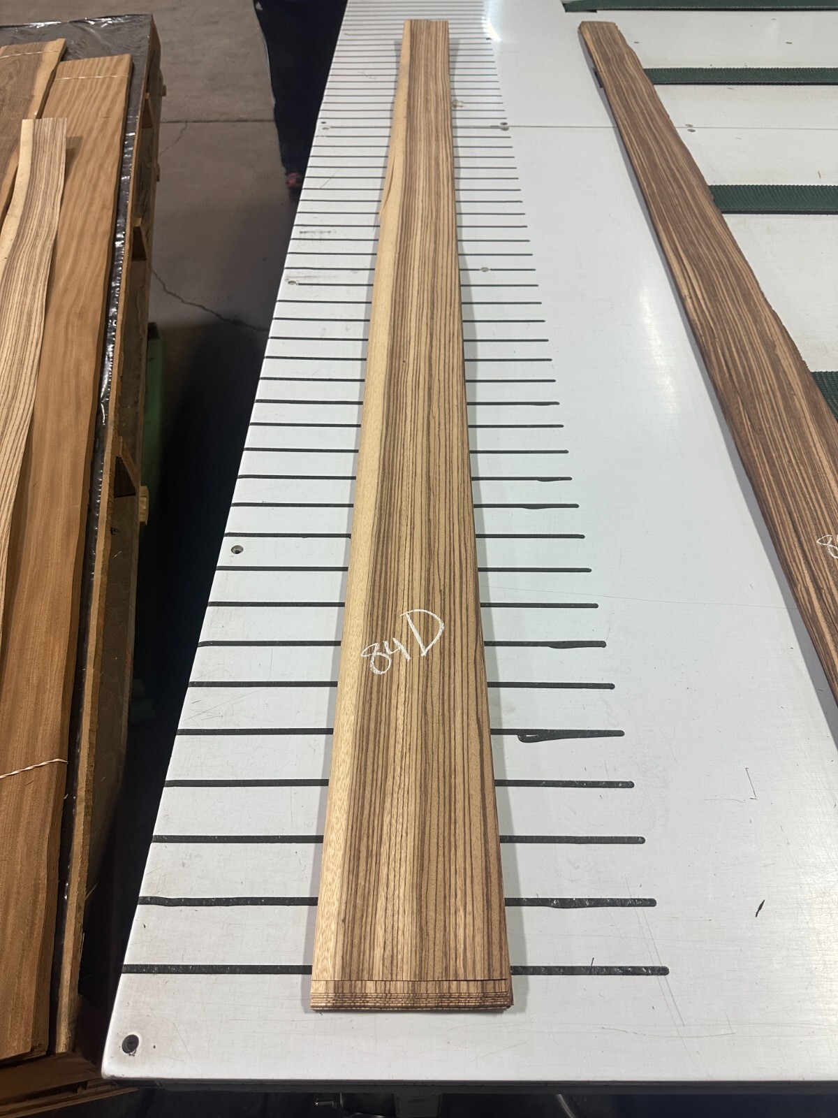 Zebrawood Raw Wood Veneer 2 sheets 88'' x 4'' 84D