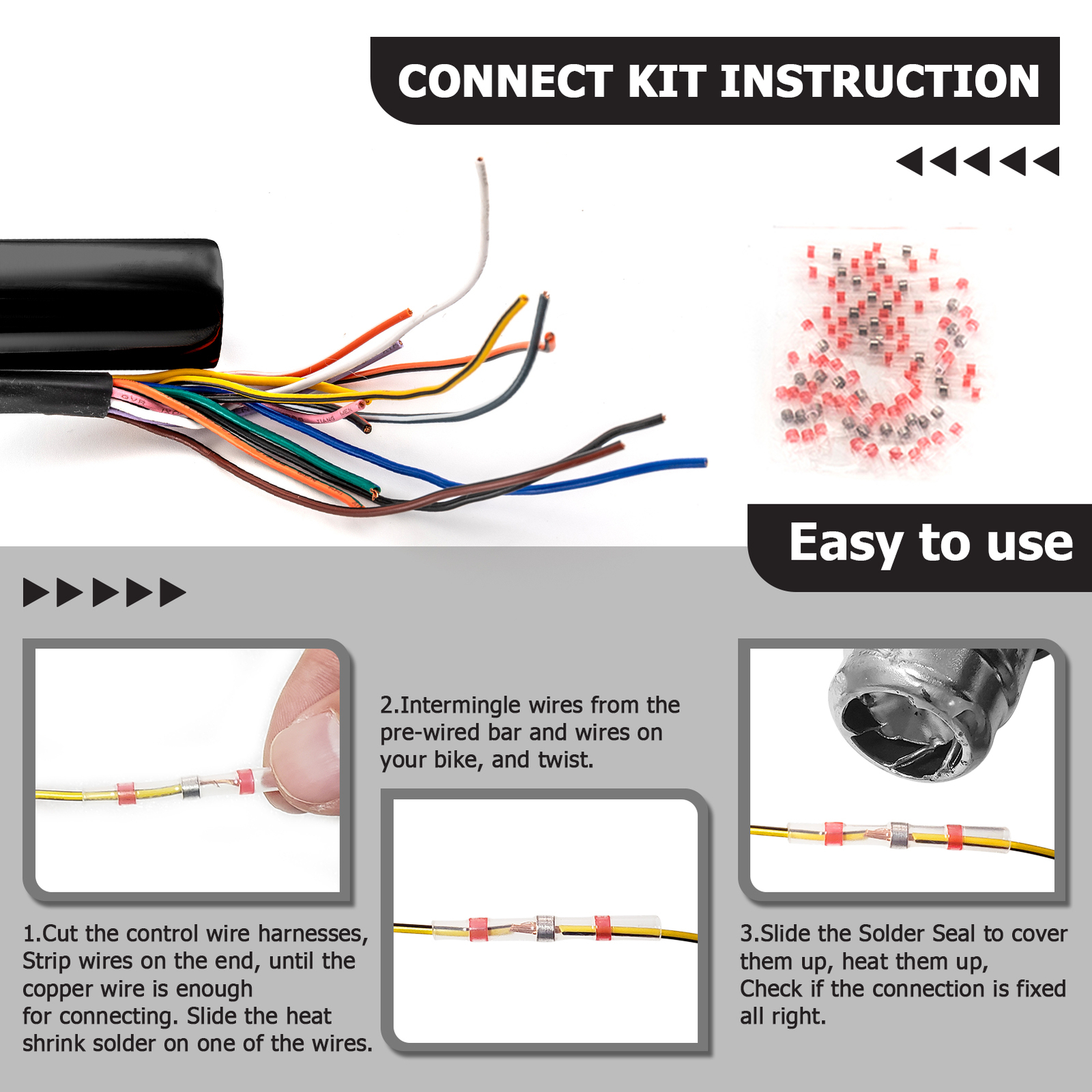 14" Pre-Wired Meathook Bar Handlebar For Harley Street Glide Electra Glide 08-13