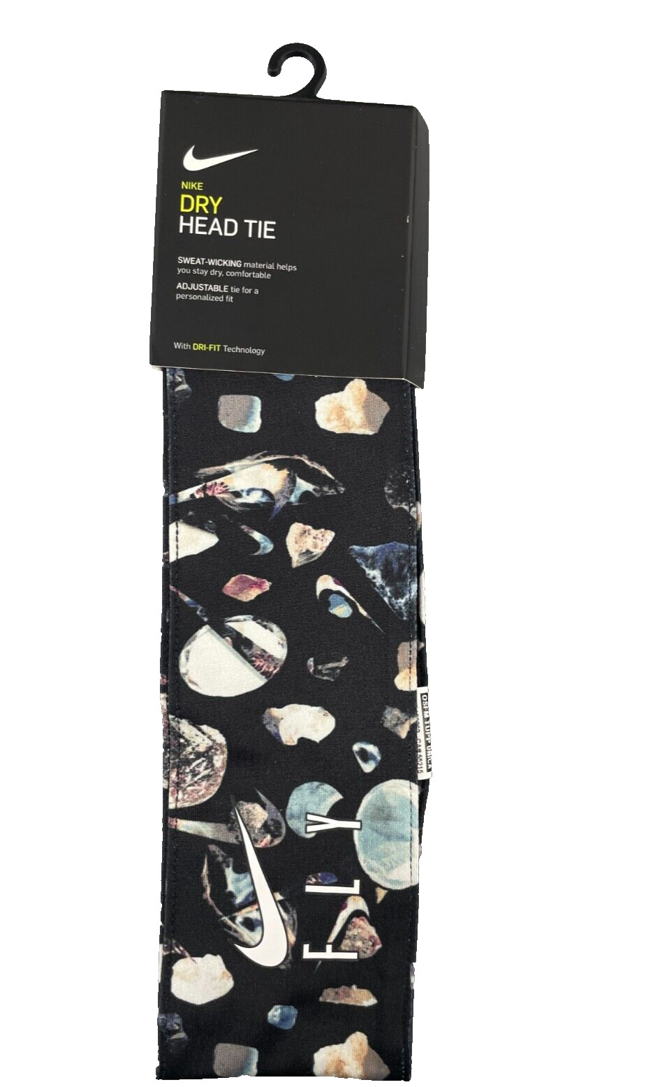 Nike Fly DriFit Dry Head Unisex Adjustable Headtie Sweat Wicking Material Black
