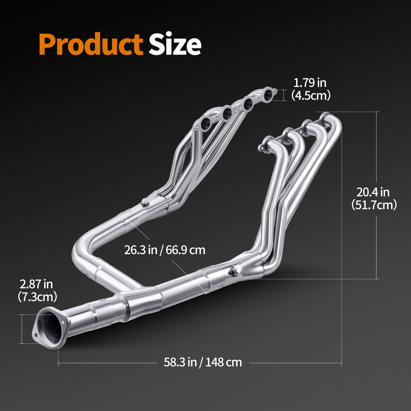 Long Tube Headers w/ Y Pipe For 99-06 Chevy GMC Sierra Silverado 4.8/5.3/6.0