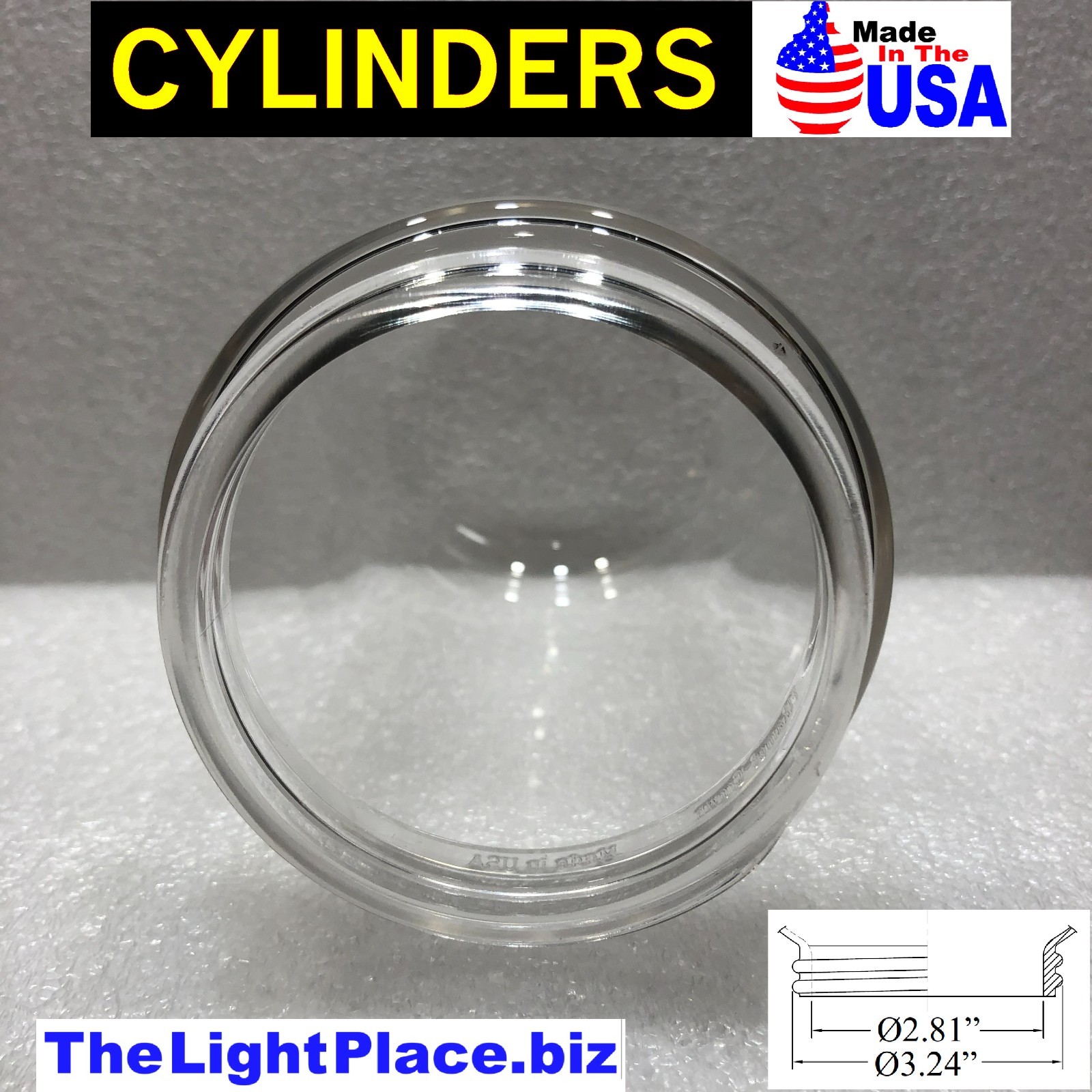 USA⭐️6" CLEAR ACRYLIC VAPOR PROOF LIGHT BULB FIXTURE JAR CYLINDER 3.25"SCREW LIP