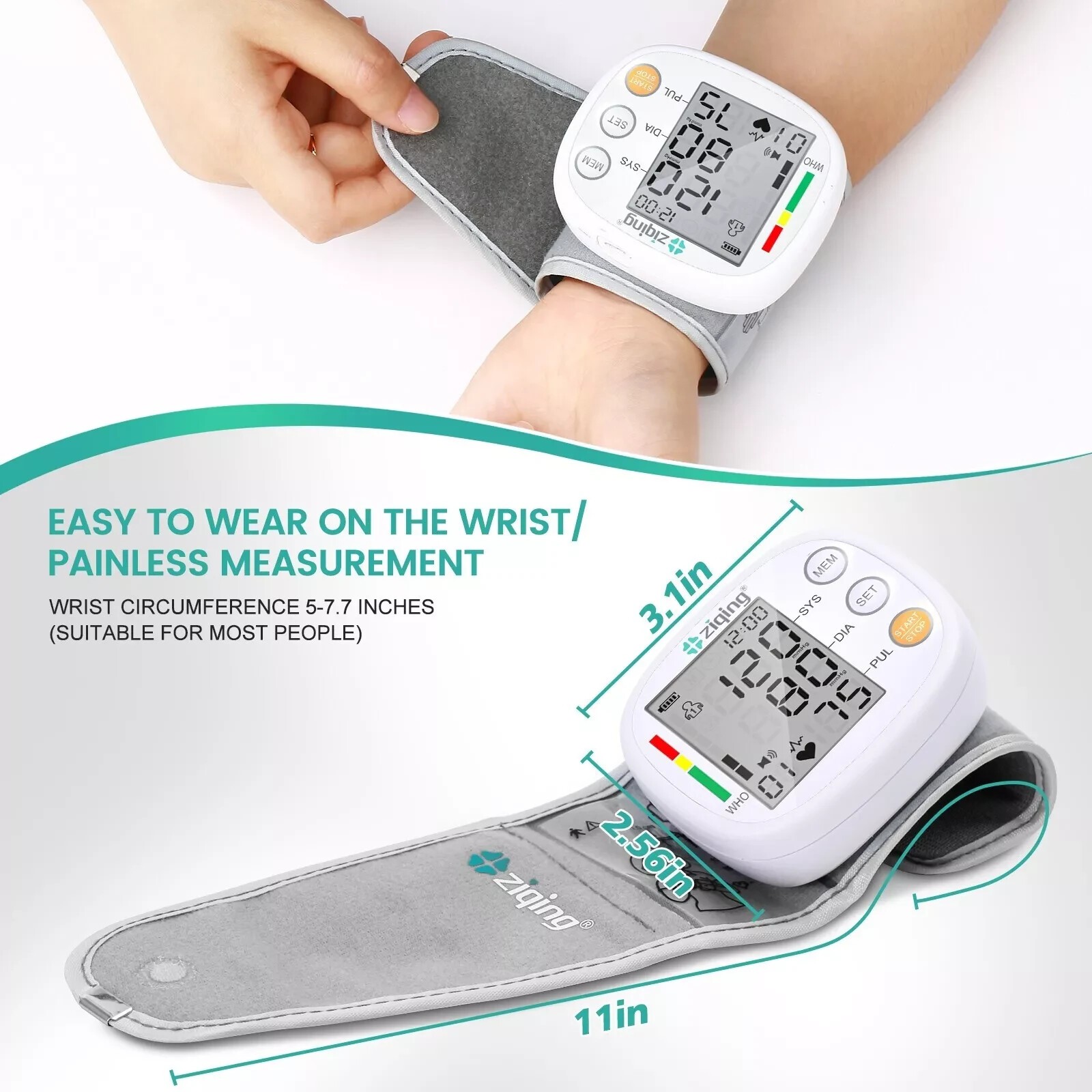 Accurate Digital Wrist Blood Pressure Monitor BP Cuff Gauge Heart Rate Machine.