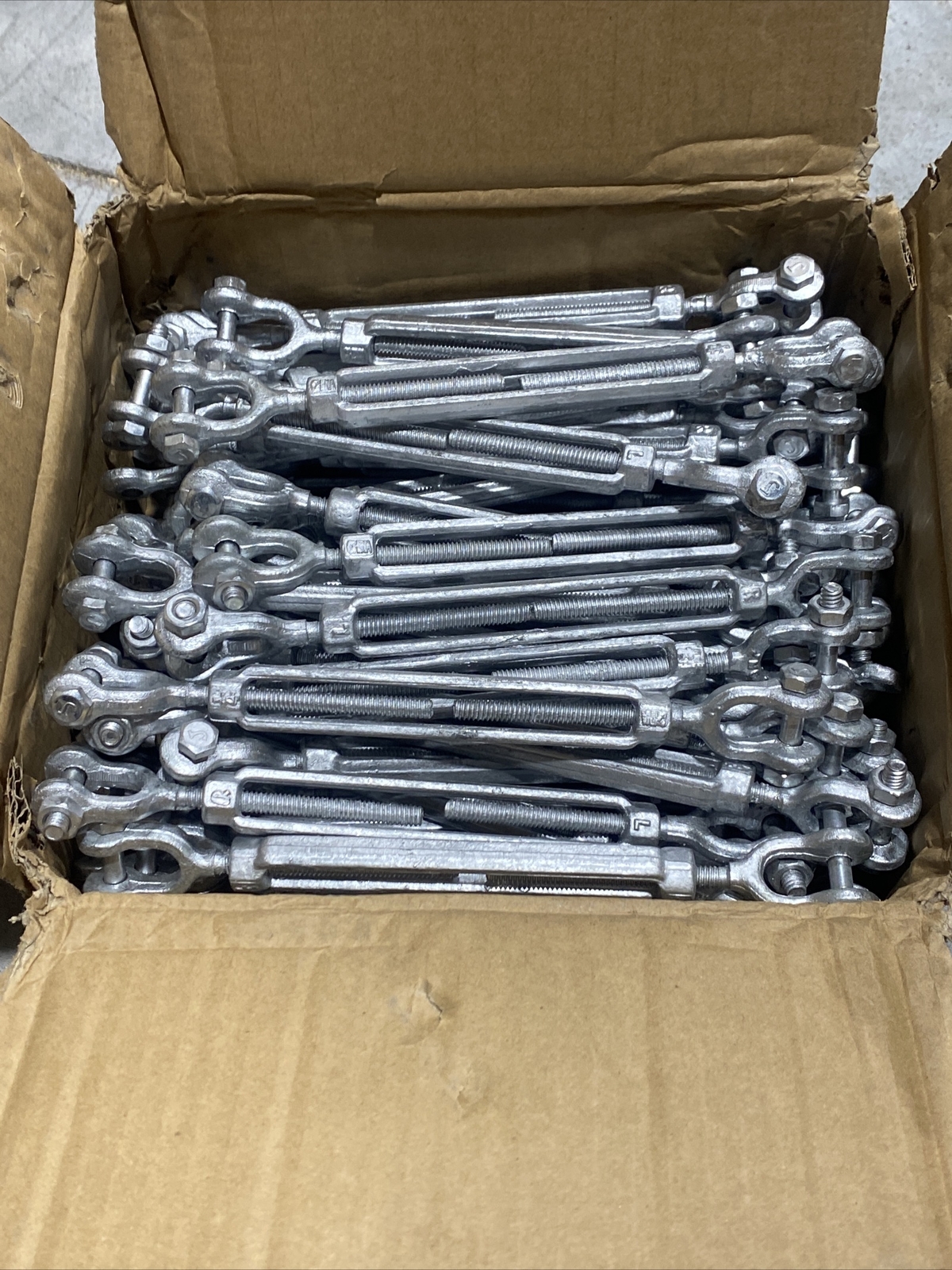 Jaw & Jaw Turnbuckle Hot Dip Galvanized 1/4" x 4”  New Box Of 50