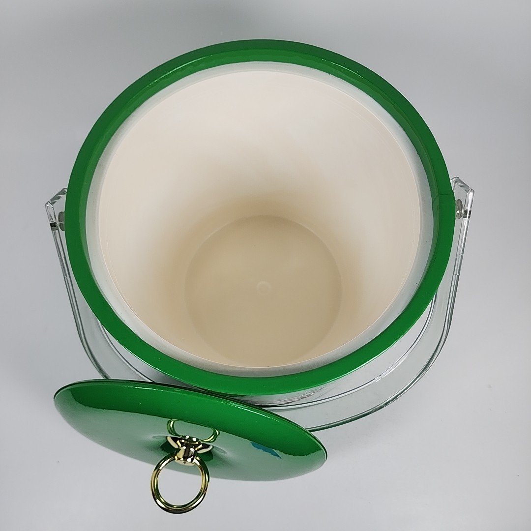 Vintage Royal Crown RC Cola Green Ice Bucket Cooler w/Handle & Lid Green
