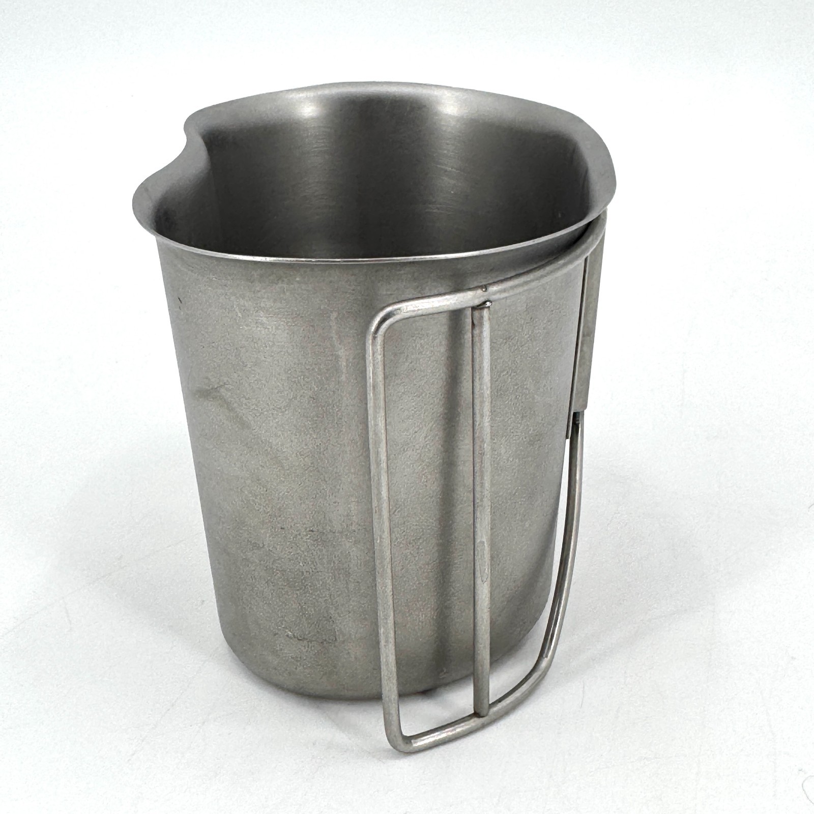USGI US Military Issue 1 Quart Stainless Steel Metal Canteen Cup Folding Handle