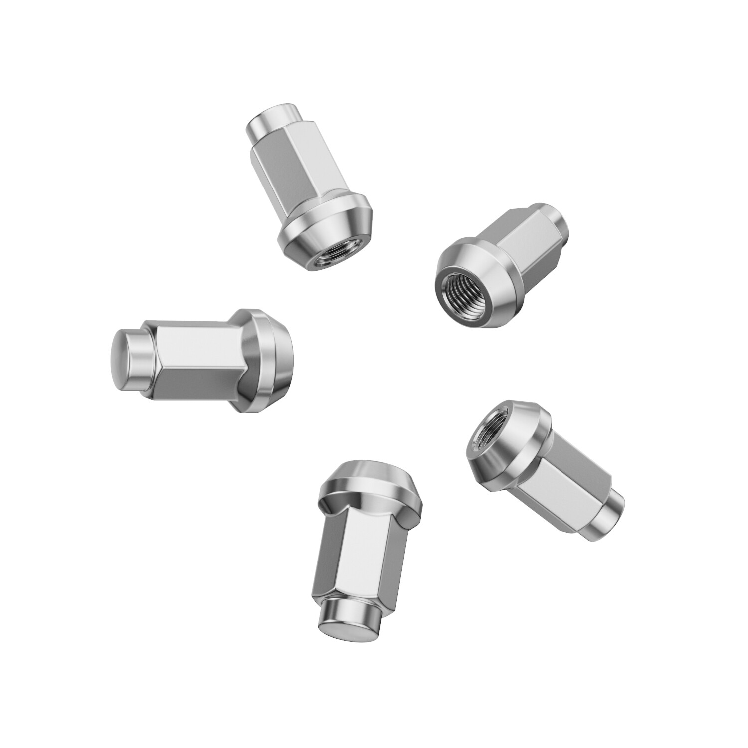 (16) ATV Bulge Lug Nuts Tuner Silver, 10x1.25 M10x1.25, for Honda Yamaha & More