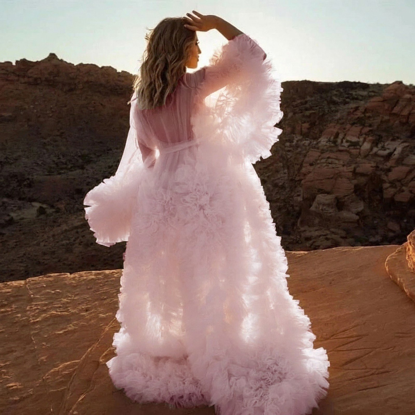 Maternity Photograph Women Dresses Sleepwear Robe Pregnant Gown for Photo Shoot