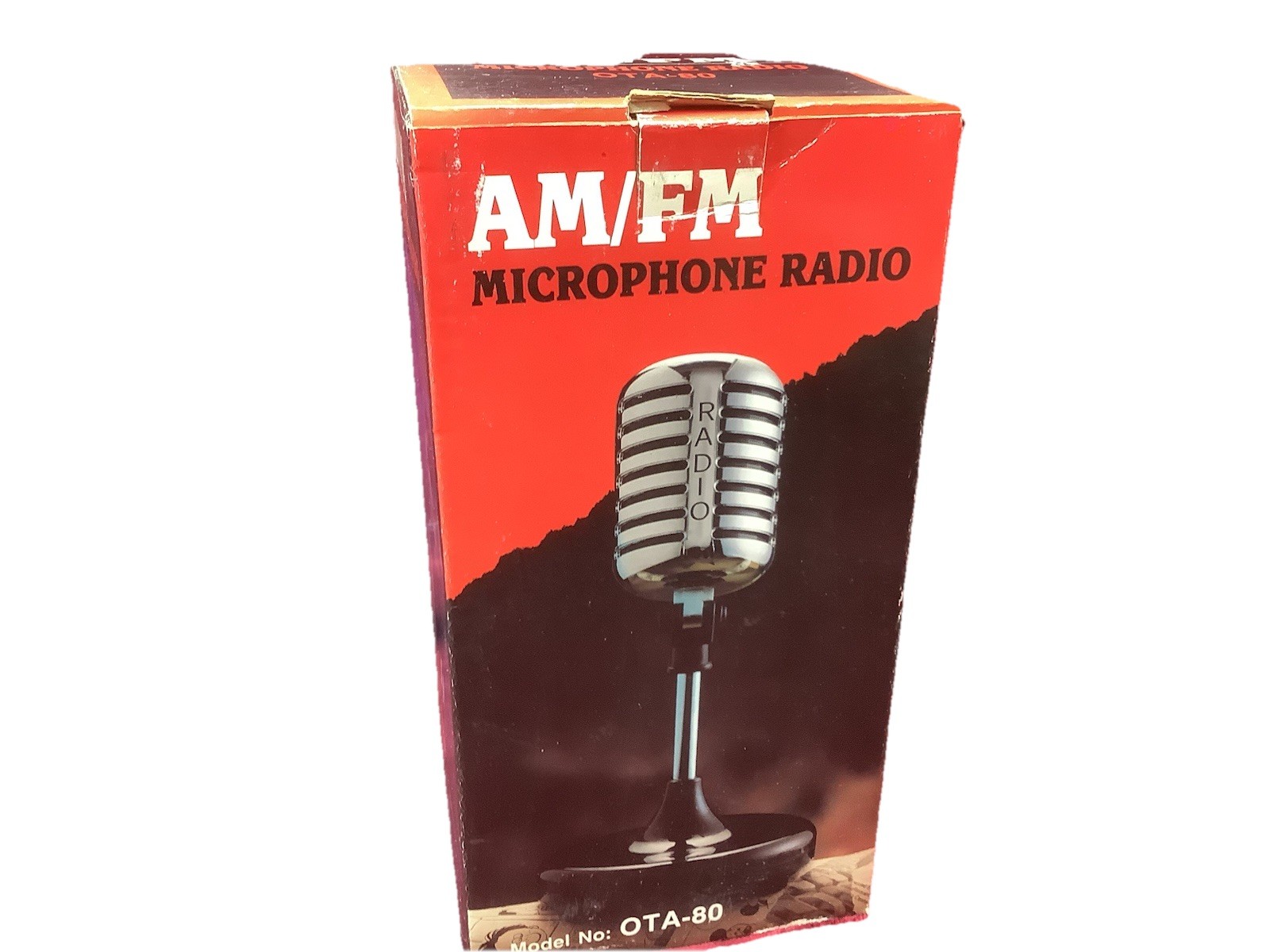 Vintage Chrome Deco Mike Microphone Am Fm Radio OTA-80 In Box Works Good