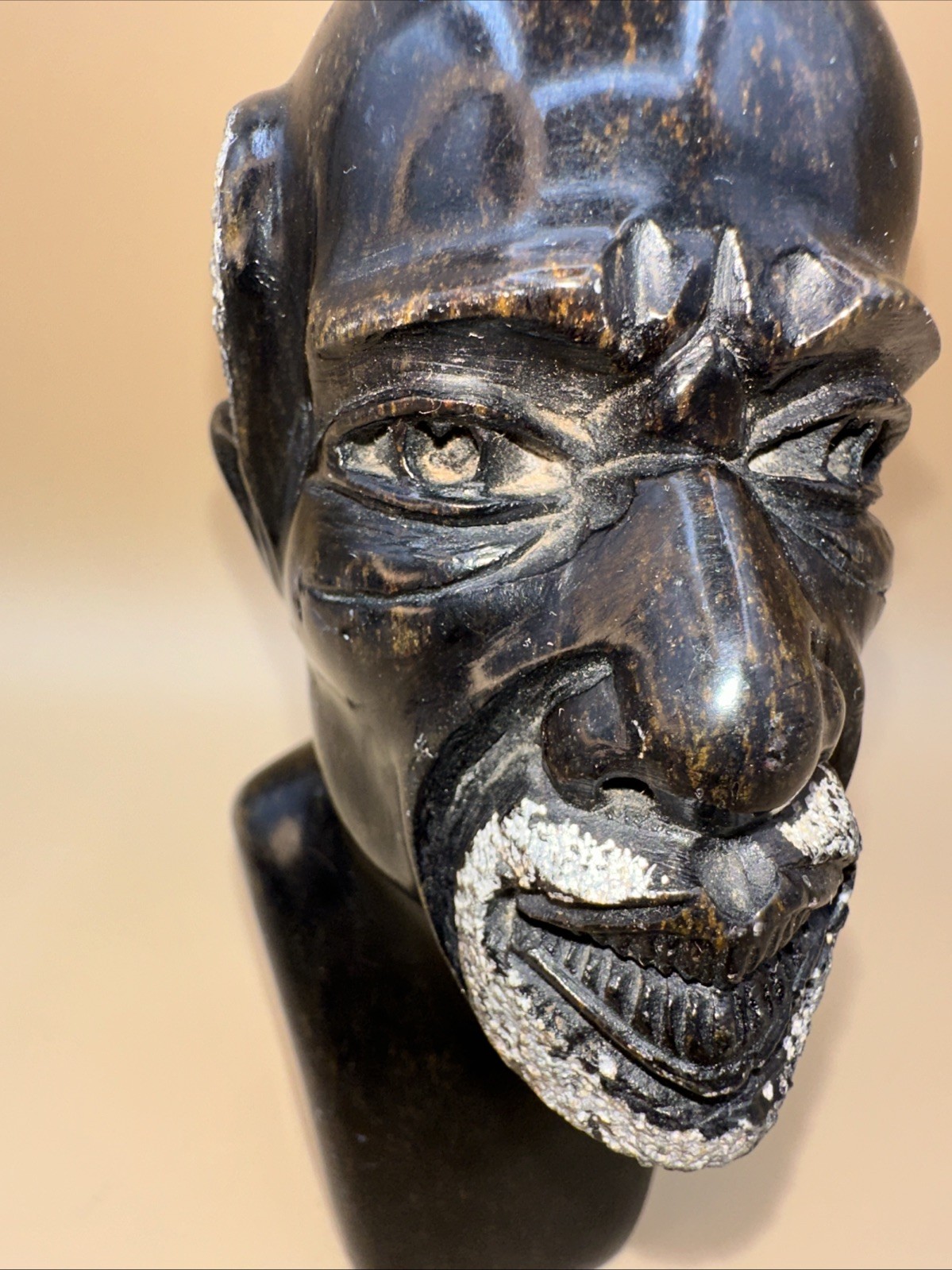 HAND-CARVED SOLID STONE AFRICAN SHONA HEAD BUST COUPLE FINELY DETAILED!