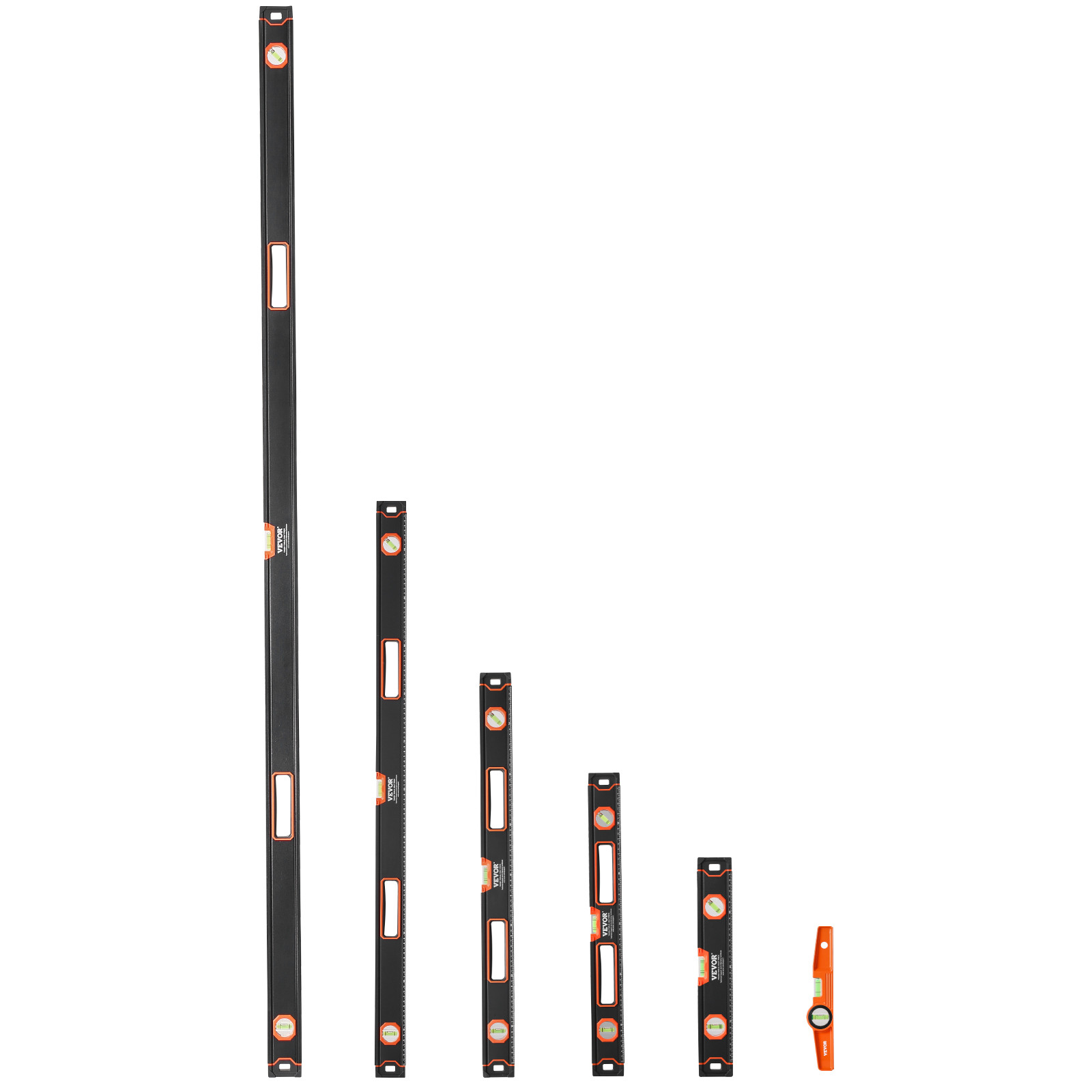 VEVOR 6PCS Magnetic Torpedo Level 78/48/32/24/16/10" Box Leveler Bubble Vials