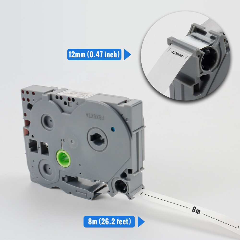 6PK Label Maker Tape 12mm Laminated for Brother P-Touch TZ-231 TZe-231 PT-D210