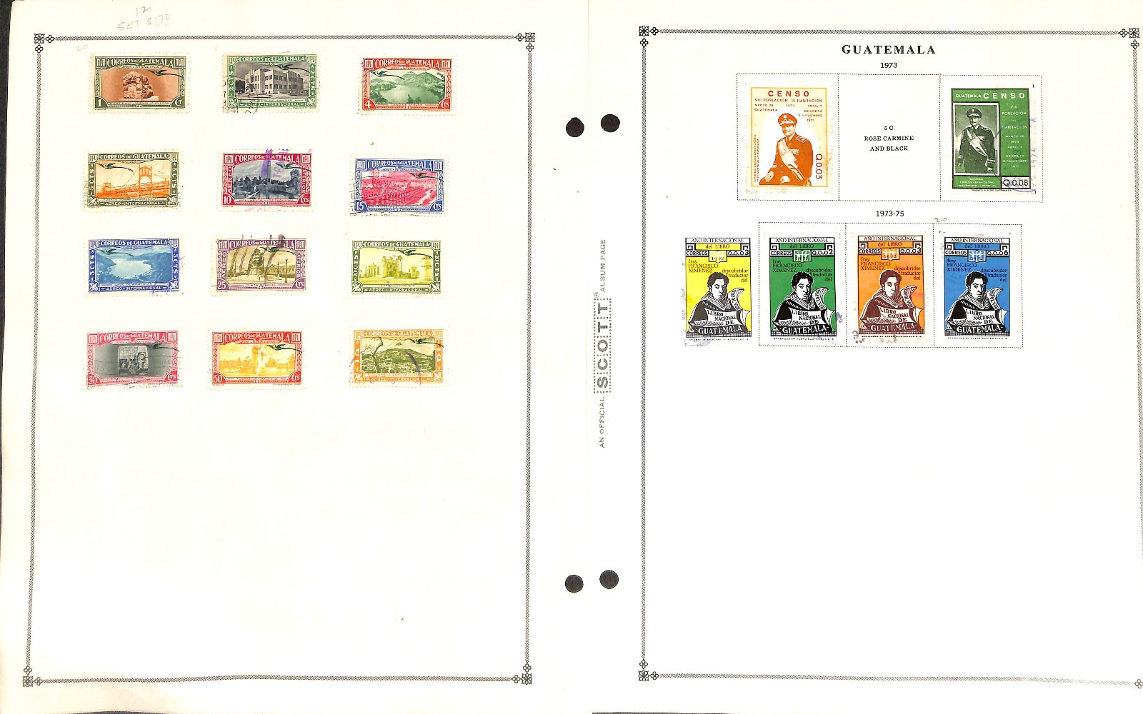 Guatemala Stamp Collection on 50 Scott International Pages, 1871-1976 (BA)