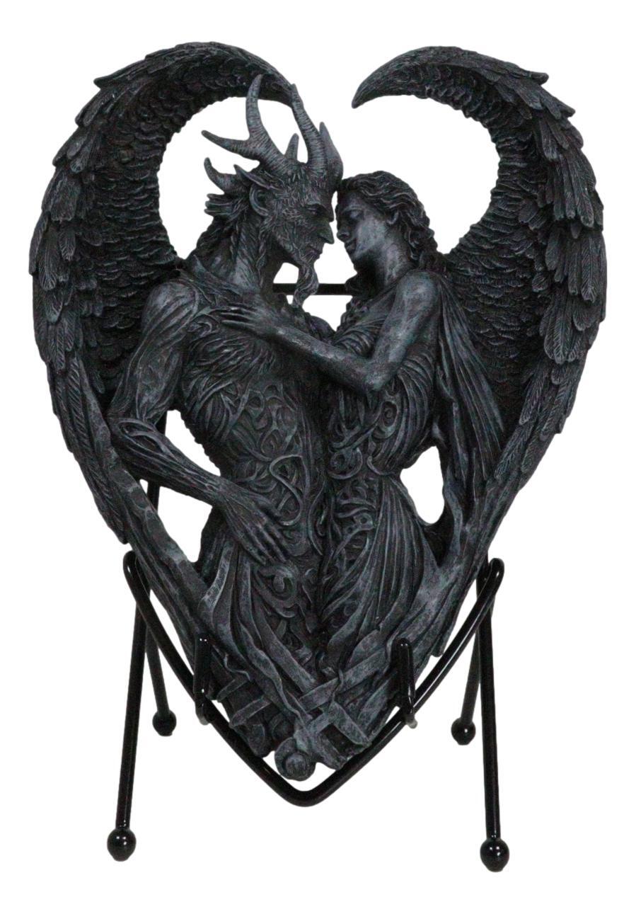 Solemn Vow Innocence Satan Demon And Lilith Dark Angel Heart Plaque With Stand