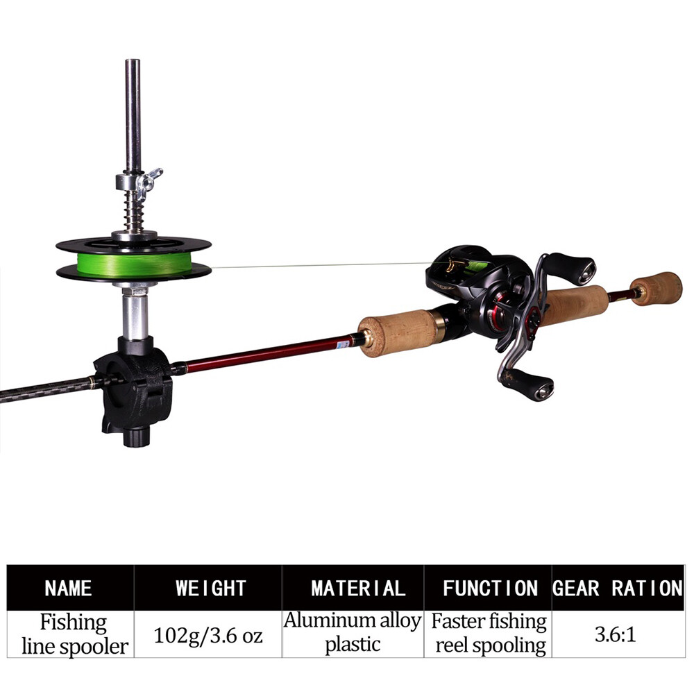 Fishing Line Spooler Fishing Rod Reel Spooling Station System Fishing Pole Clamp