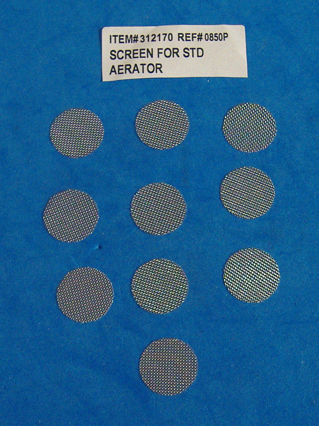 LOT OF TEN PIECE FAUCET AERATOR SCREENS 11/16" 40 MESH