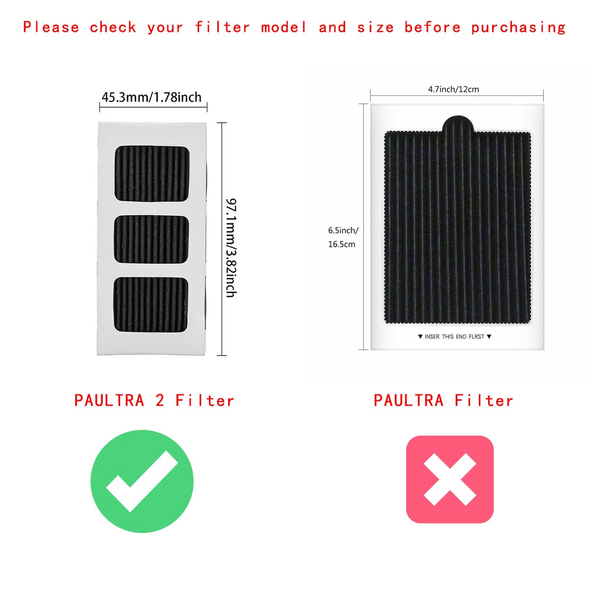 6 PACK Refrigerator Air Filter for Frigidaire Pure Air Ultra 2 PAULTRA2