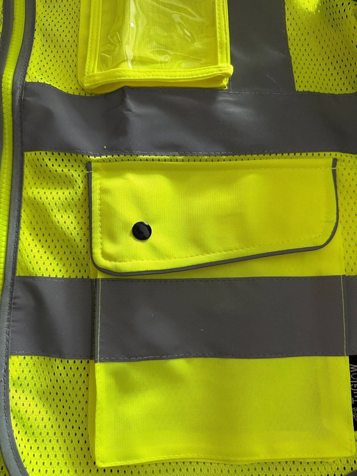 Mesh High Visibility Safety Vest, ANSI/ ISEA 107-2010 With 5 Pockets
