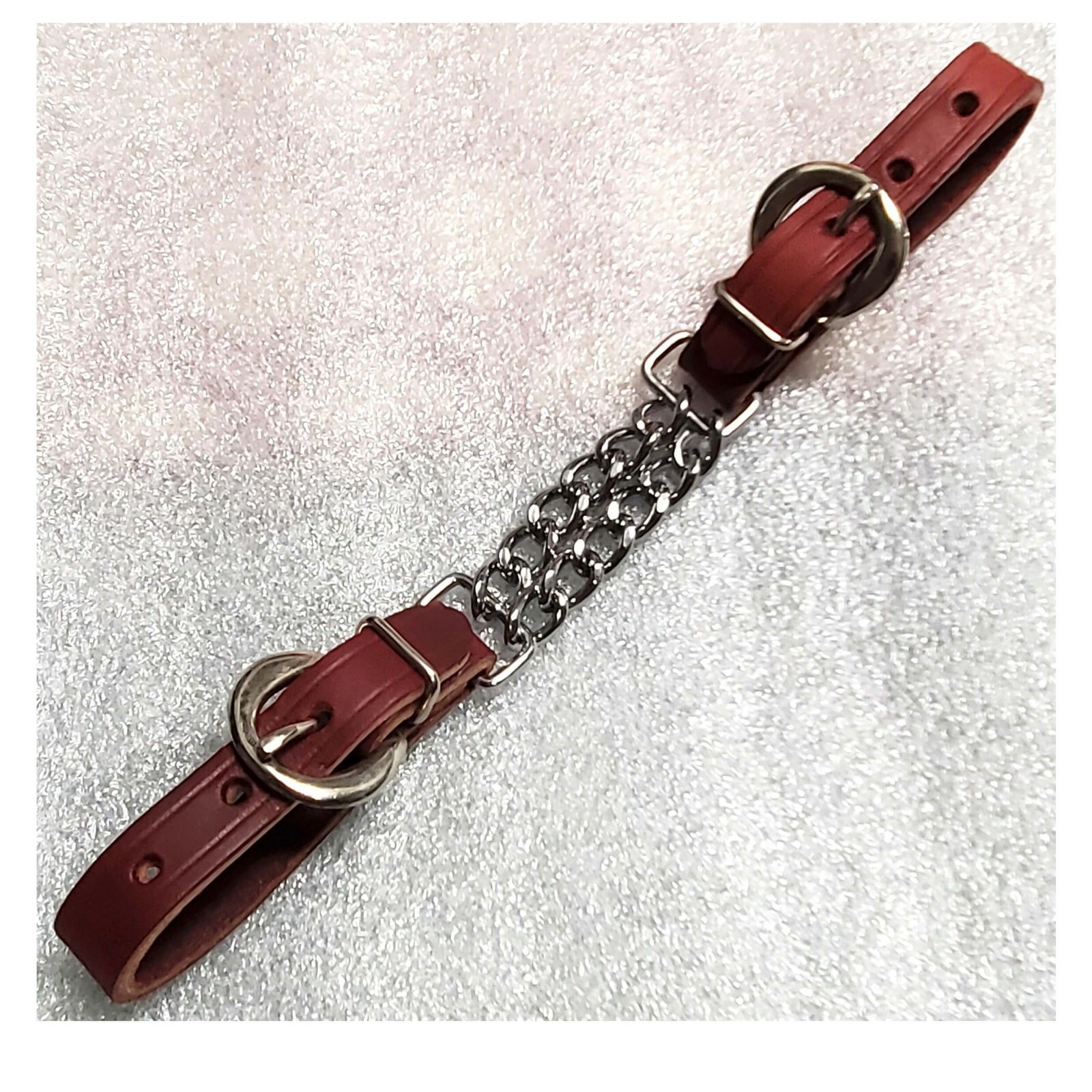 New Latigo Leather Curb Chains with Double Chain Bit Strap