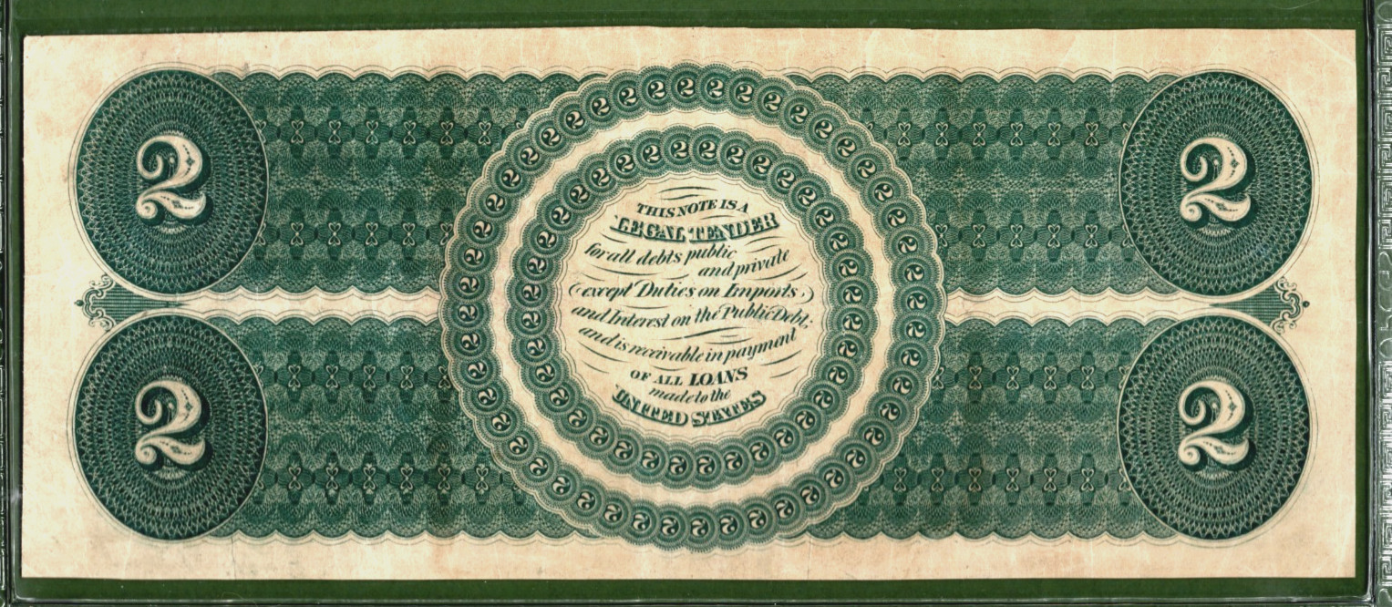 1862💲2 LEGAL TENDER 💵 US NOTE 💵 PCGS 25