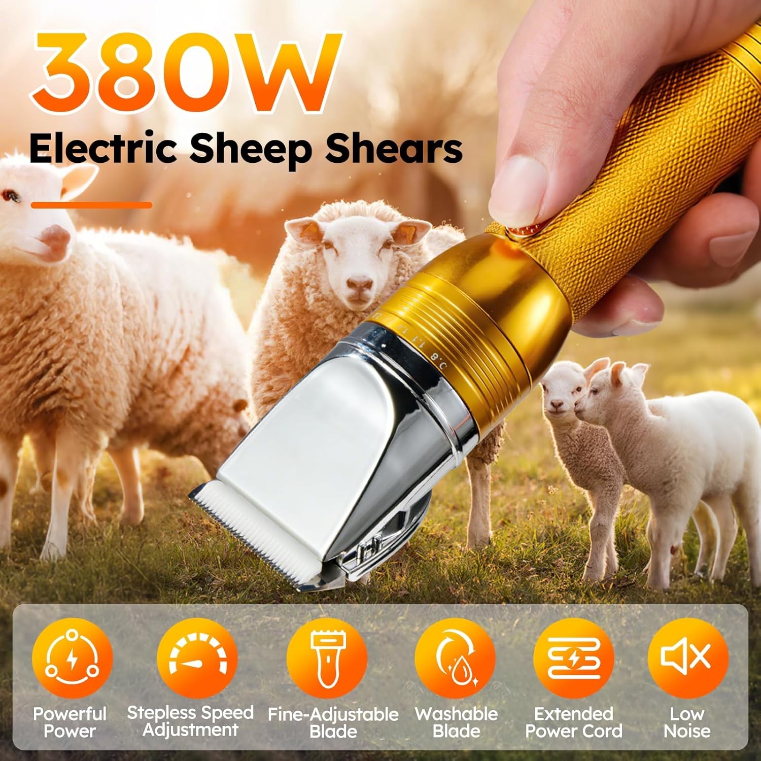 380W Electric Professional Dog Grooming Clippers Heavy-Duty Pet Hair Trimmers