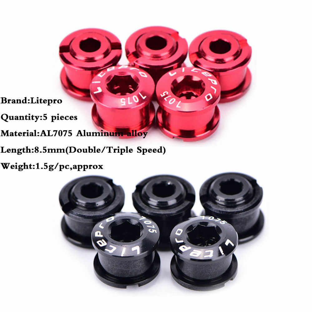 4/5PCS Litepro Alu7075 Single/Double/Triple MTB Road Bike Chainring Bolts Screws