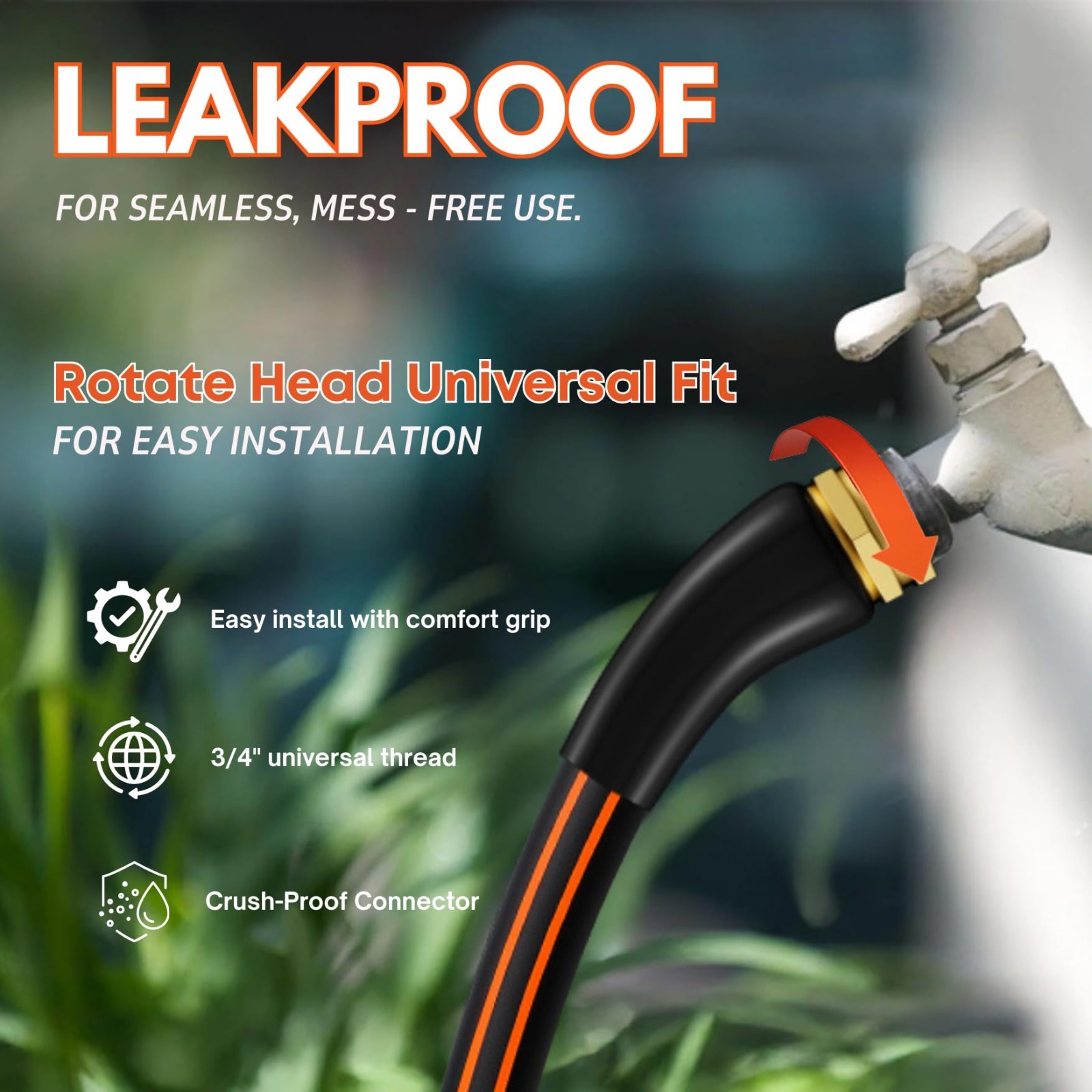 Flexibility Garden Hose, 10ft x 5/8", No-Kink, Wear-Resistant & Freeze-Resistant