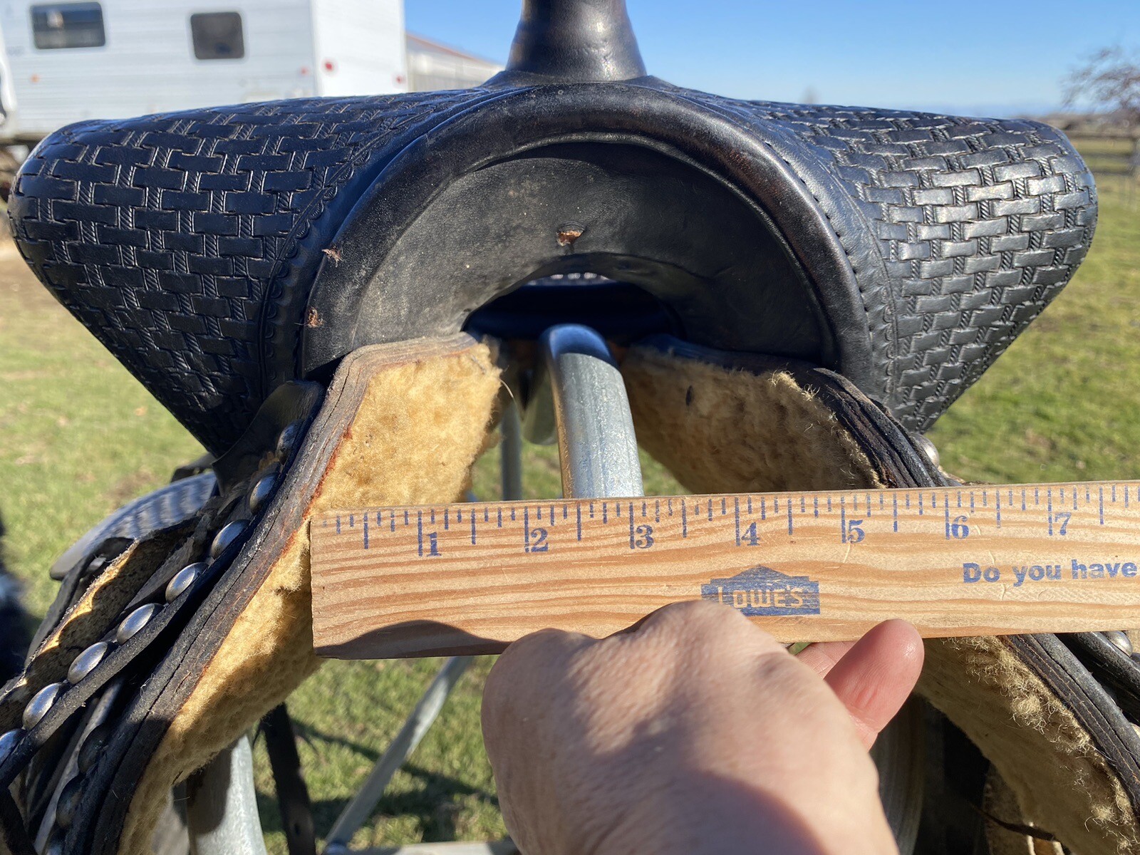 Vintage/Antique 14" Simco Western parade saddle w/silver studs, tapaderos