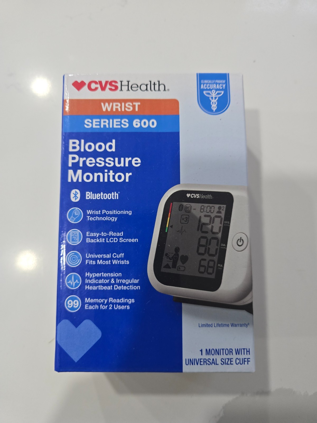 CVS WRIST BLOOD PRESSURE MONITOR, Bluetooth Series 600
