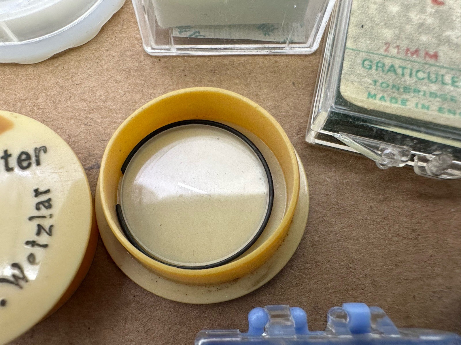 Lot of Vtg Microscope Lens Filters Glass Pearl Bausch Lomb Leitz Graf Apsco Etc