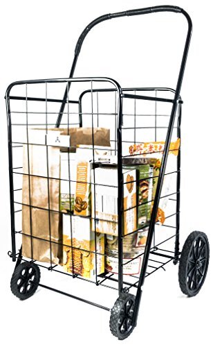 ATH Large Deluxe Rolling Utility / Shopping Cart - Stowable Folding Heavy Duty