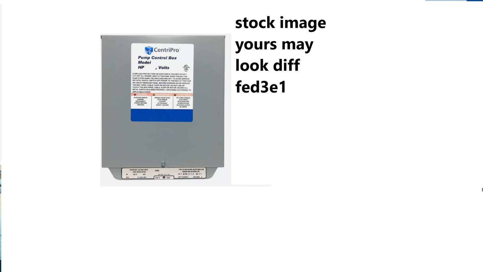 CB15412CR Goulds 1.5HP CSCR Control Box 230V