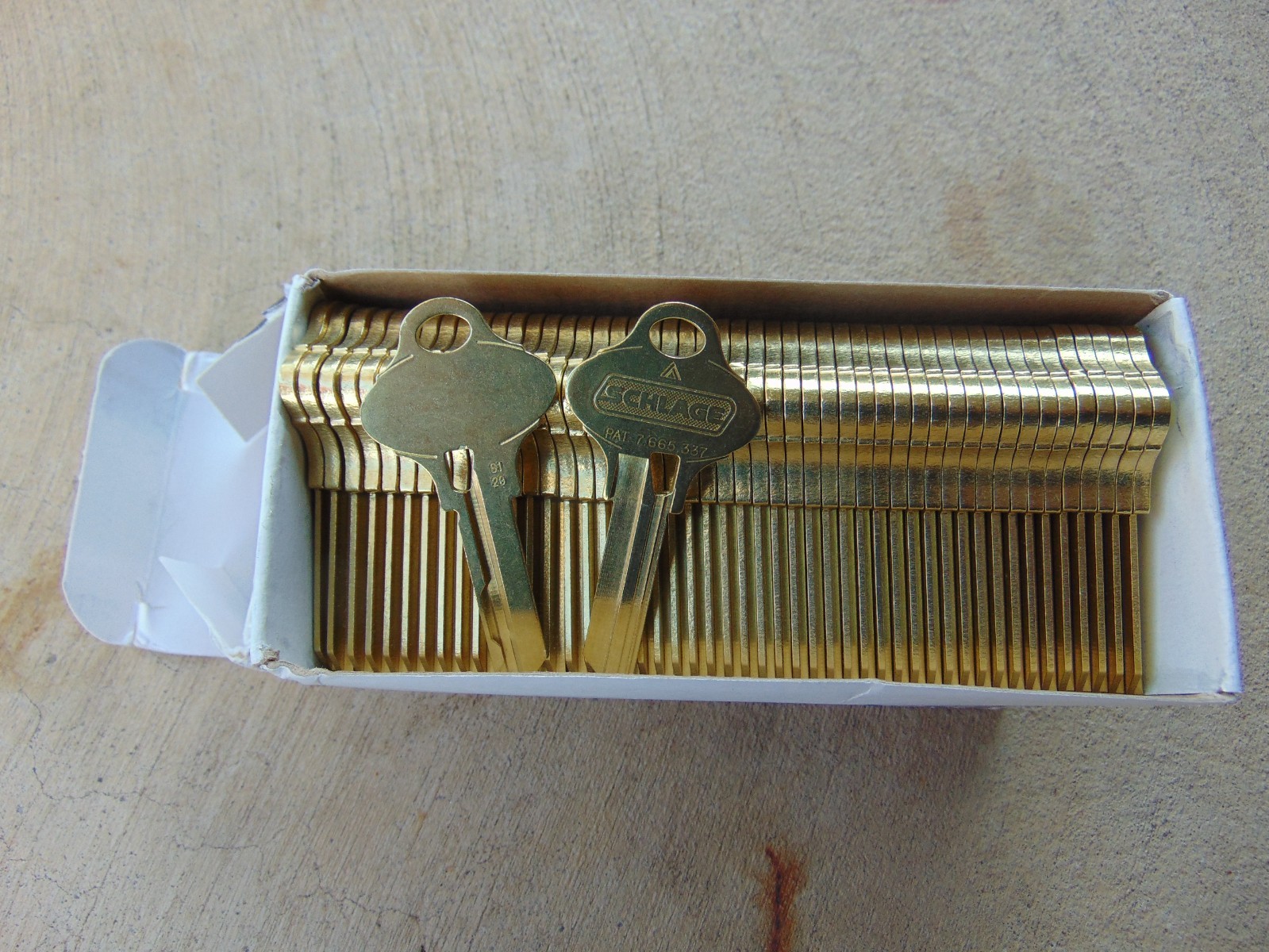 BOX OF 50 KEYS EVEREST SCHLAGE S123 KEYS UNCUT LOCKSMITH