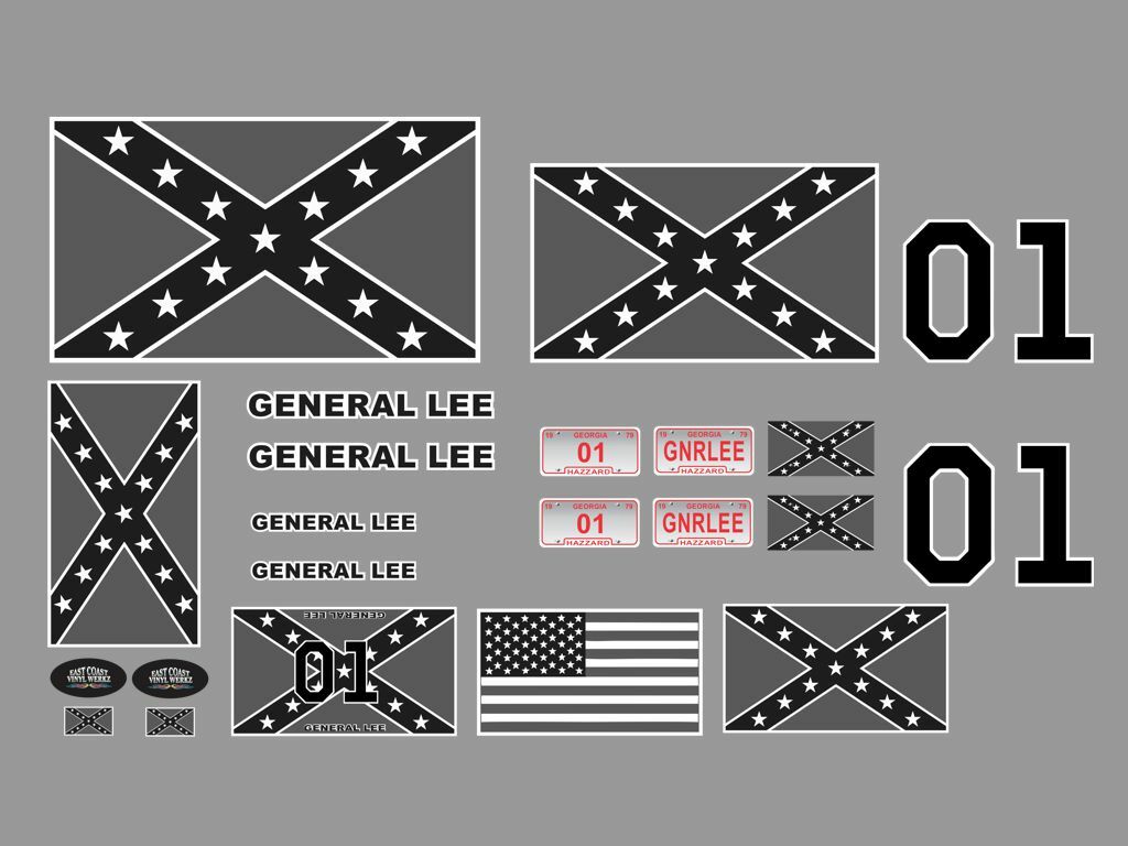 GENERAL LEE Dukes Of Hazzard 1/10 1/8 - RC Car Truck Crawler decals Stickers