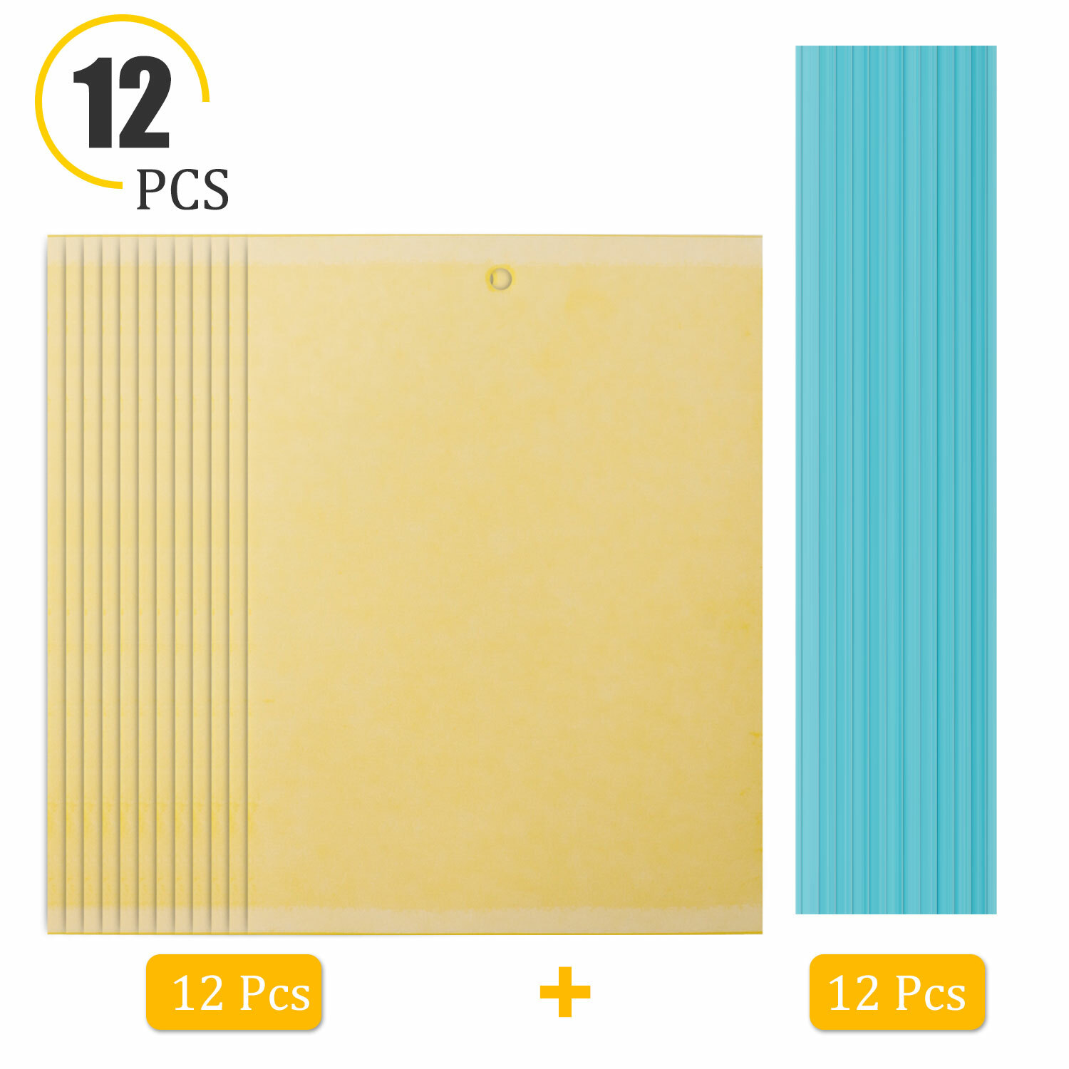 60 PCS Sticky Fly Traps- Gnat&Insect Catcher with Hanging Ropes|Strong Glue Trap