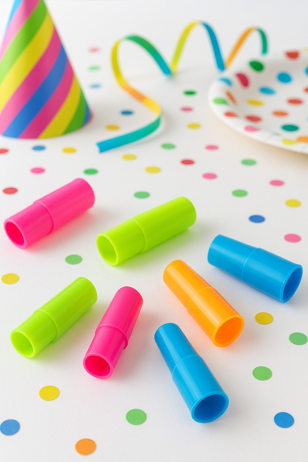 Siren Whistles (12 Pack) Assorted Colorful Plastic Party Favors