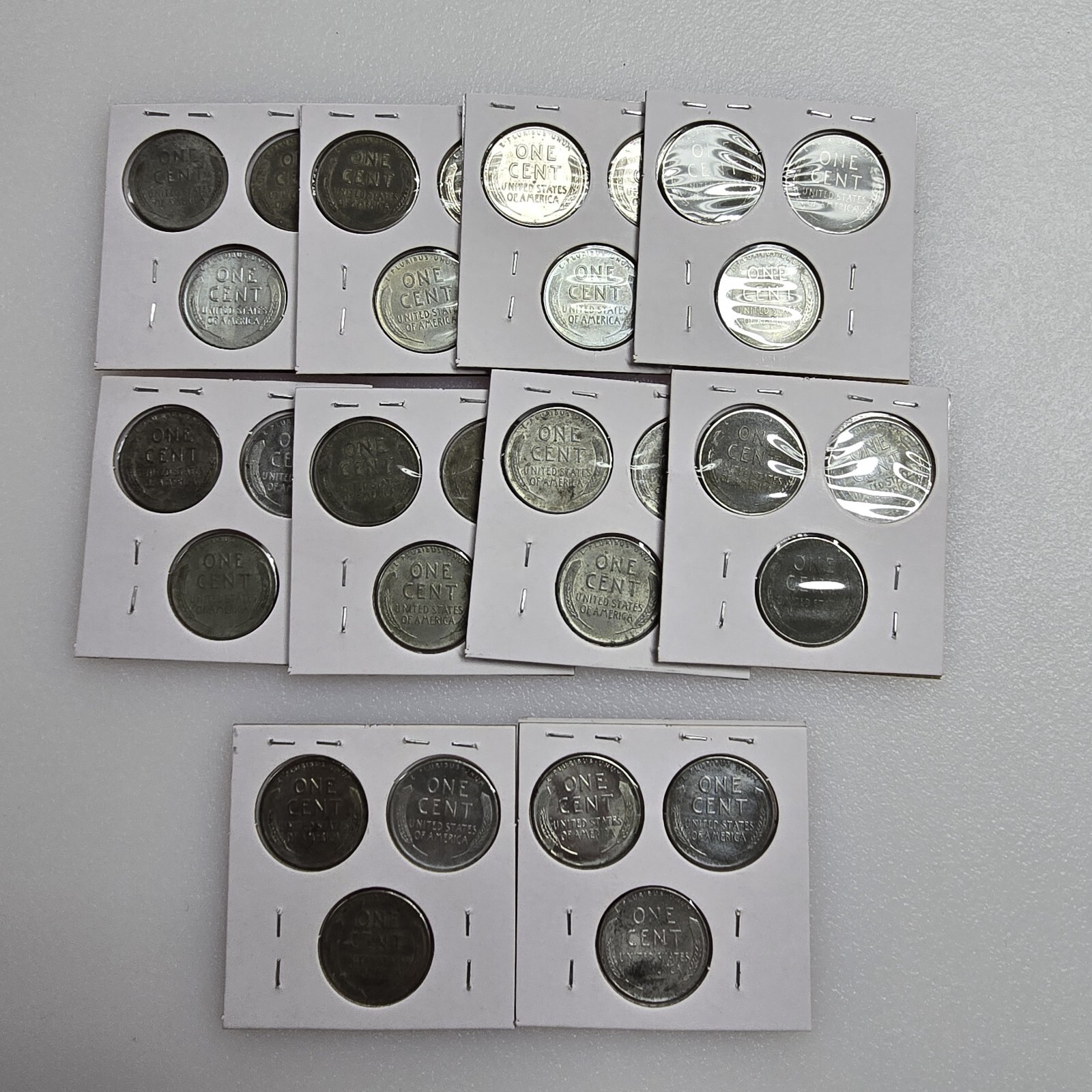 1943 P D S **STEEL Wheat Head Lincoln Cent 3 Coin Set,** Penny Lot 