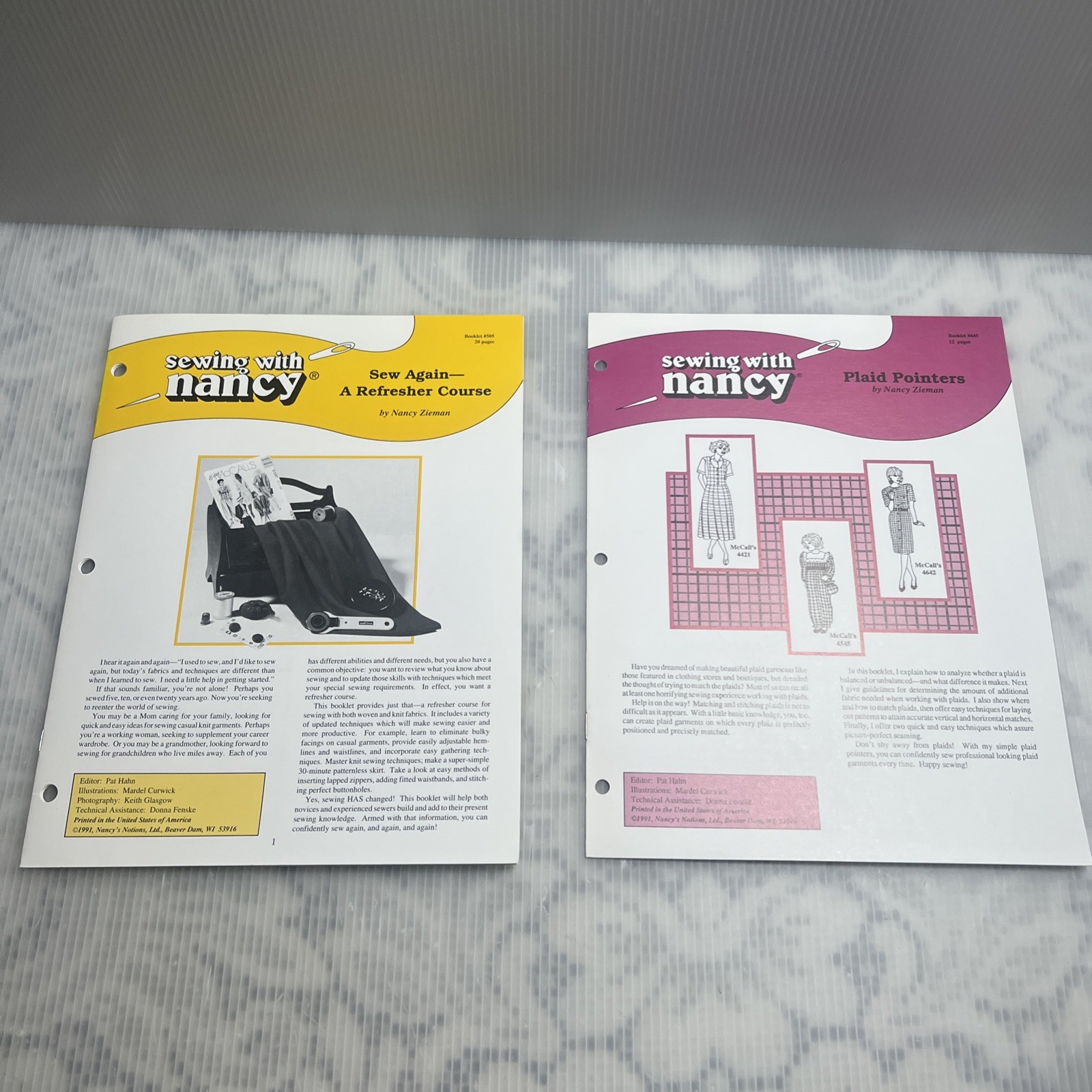 Sewing With Nancy Lot Of 19 Booklets, Pamphlets, And Transcripts 1990’s