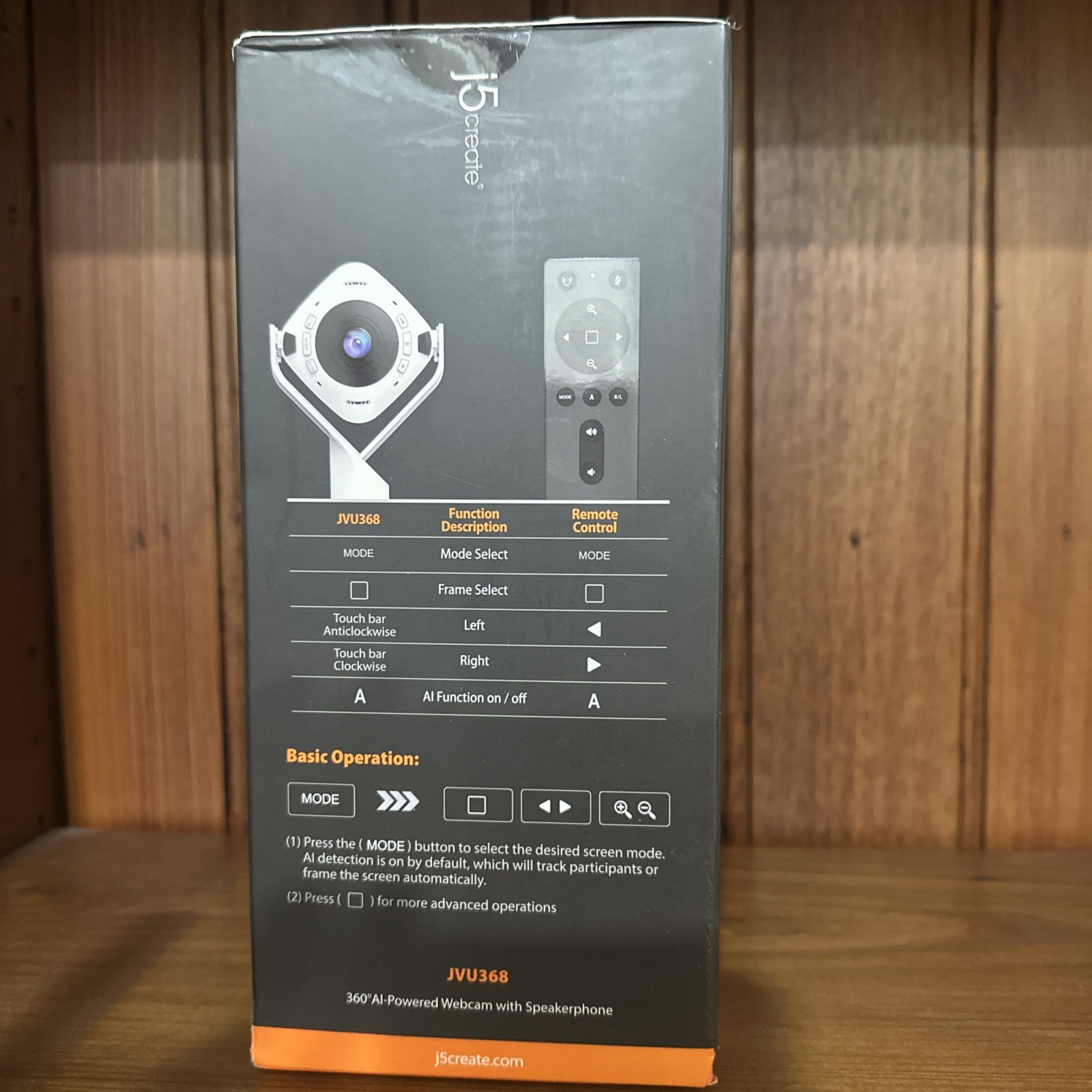 j5create 360 All Around AI-Powered Conference Room Camera with Speakerphone New