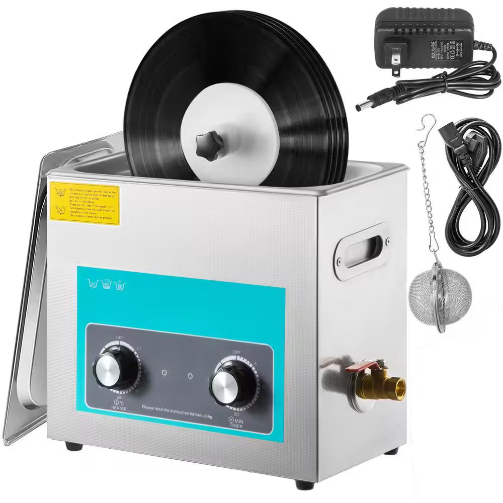 Ultrasonic Vinyl Record Cleaner 6L 40Khz Vinyl Ultrasonic Cleaning Machine Knob