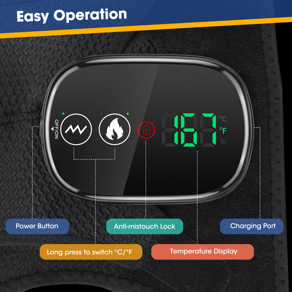 Electric Heated Vibration Shoulder Massager Brace Rotator Cuff Joint Pain Relief