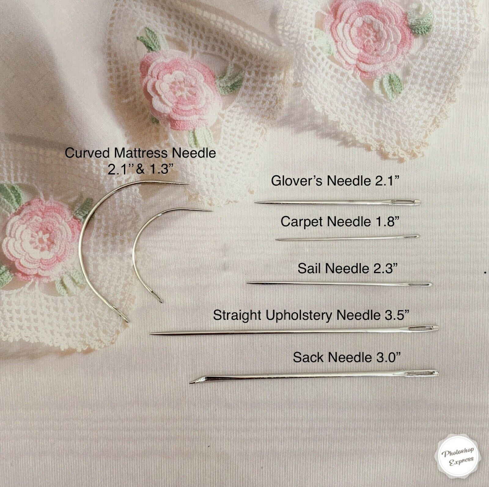 7PCs Repair Sewing Needles Kit Upholstery Carpets Canvas Leather Curved USSeller