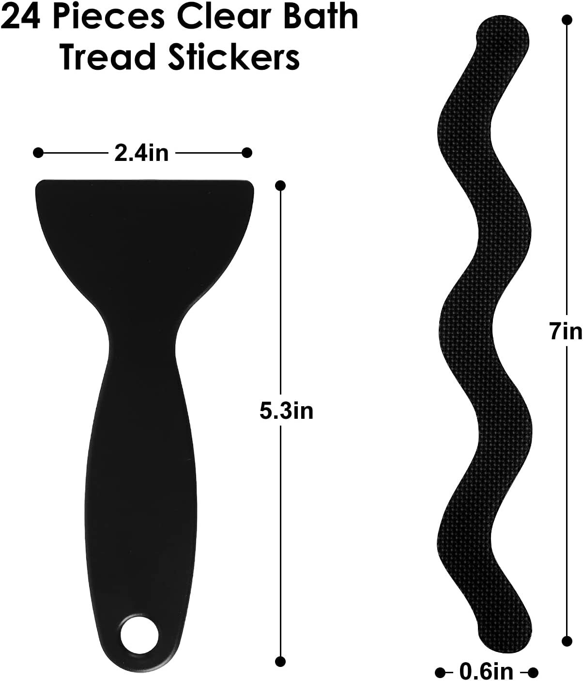 24PCs Bath Tub Shower Stickers Anti Slip Grip Strips Non-Slip Stickers