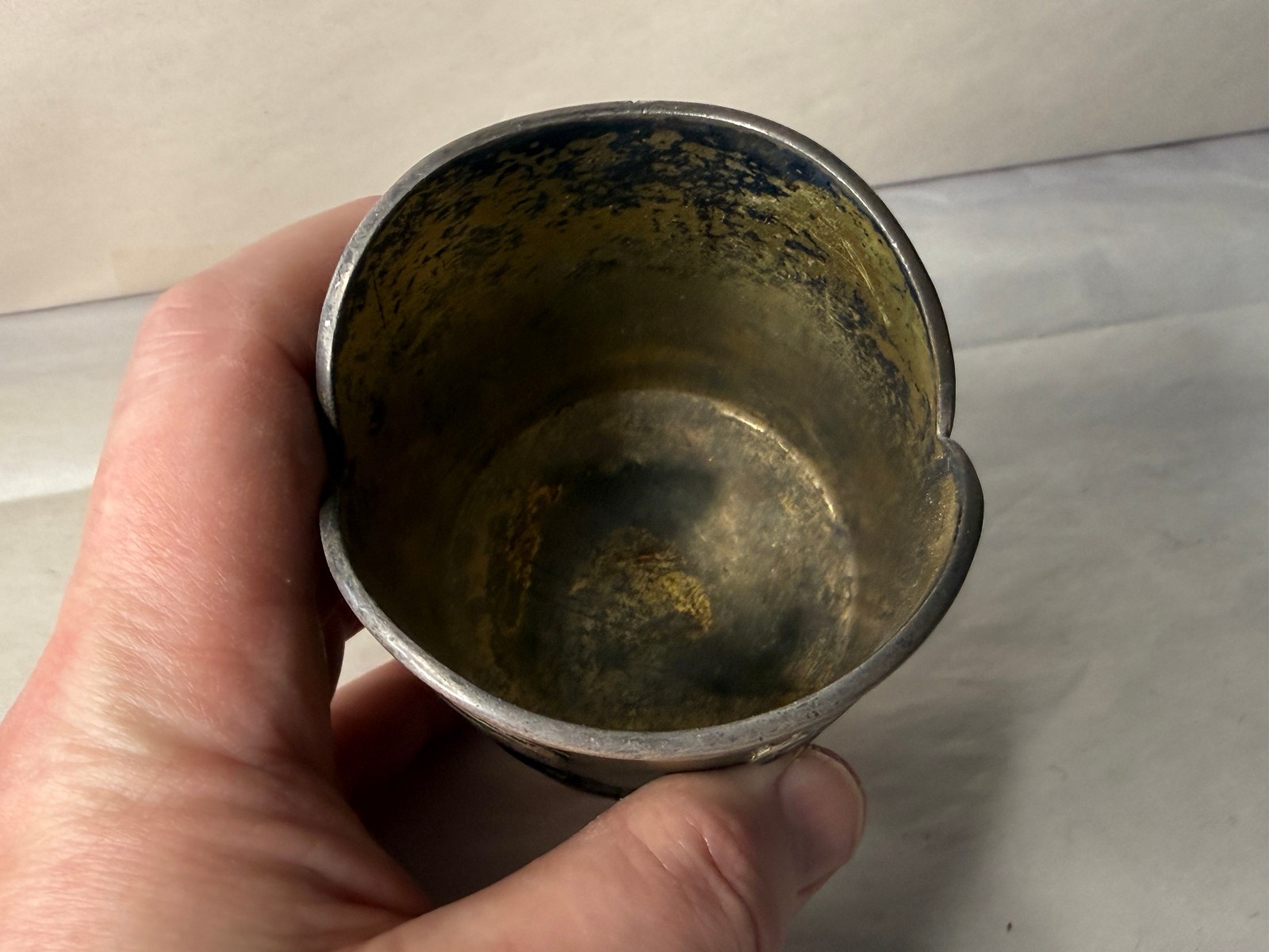 Antique Wilcox Silverplate & Copper Art Nouveau Mixed Metal Pen Holder 7529 Gilt