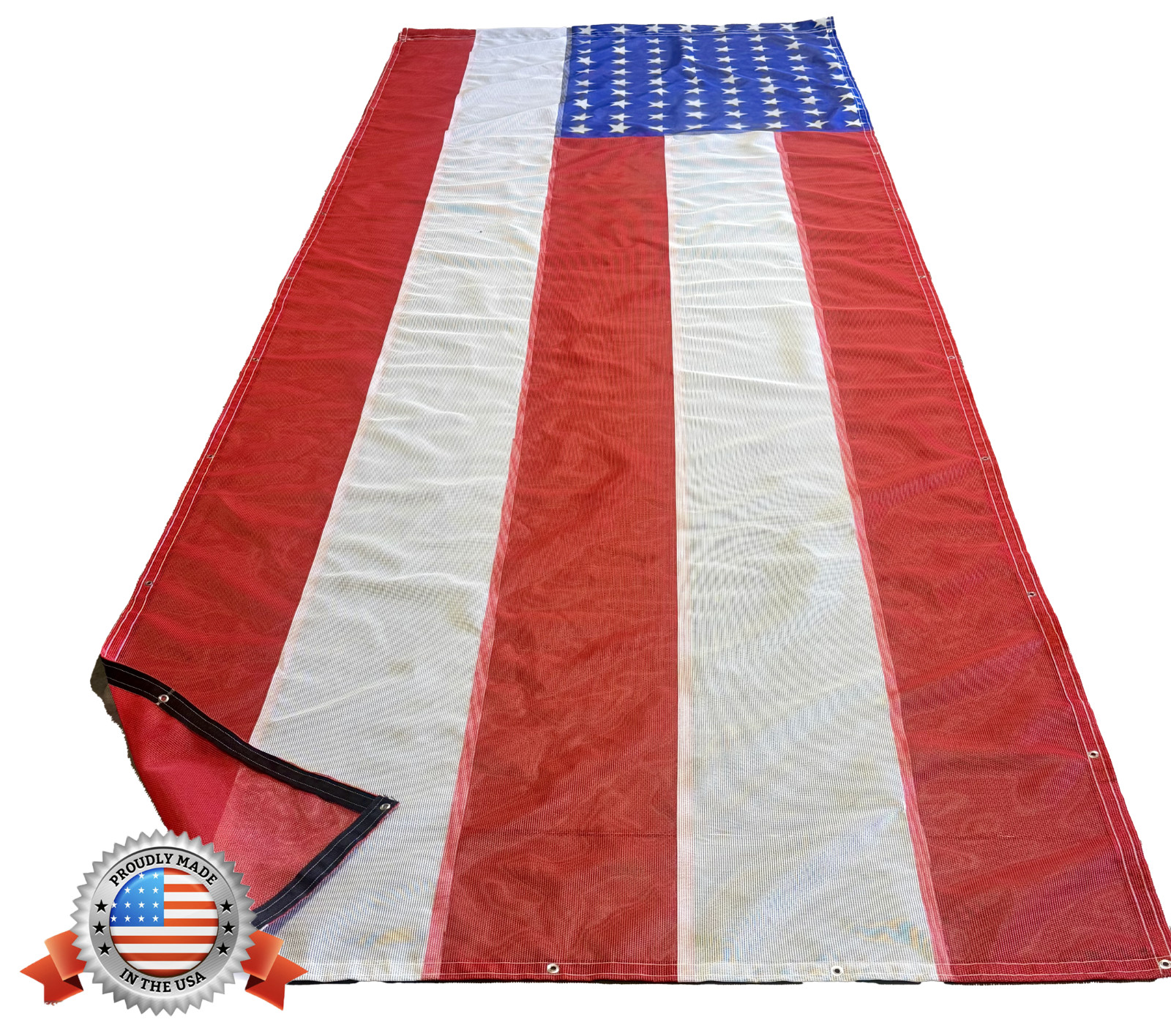 7' x 22' American Flag Mesh Dump Truck Tarp