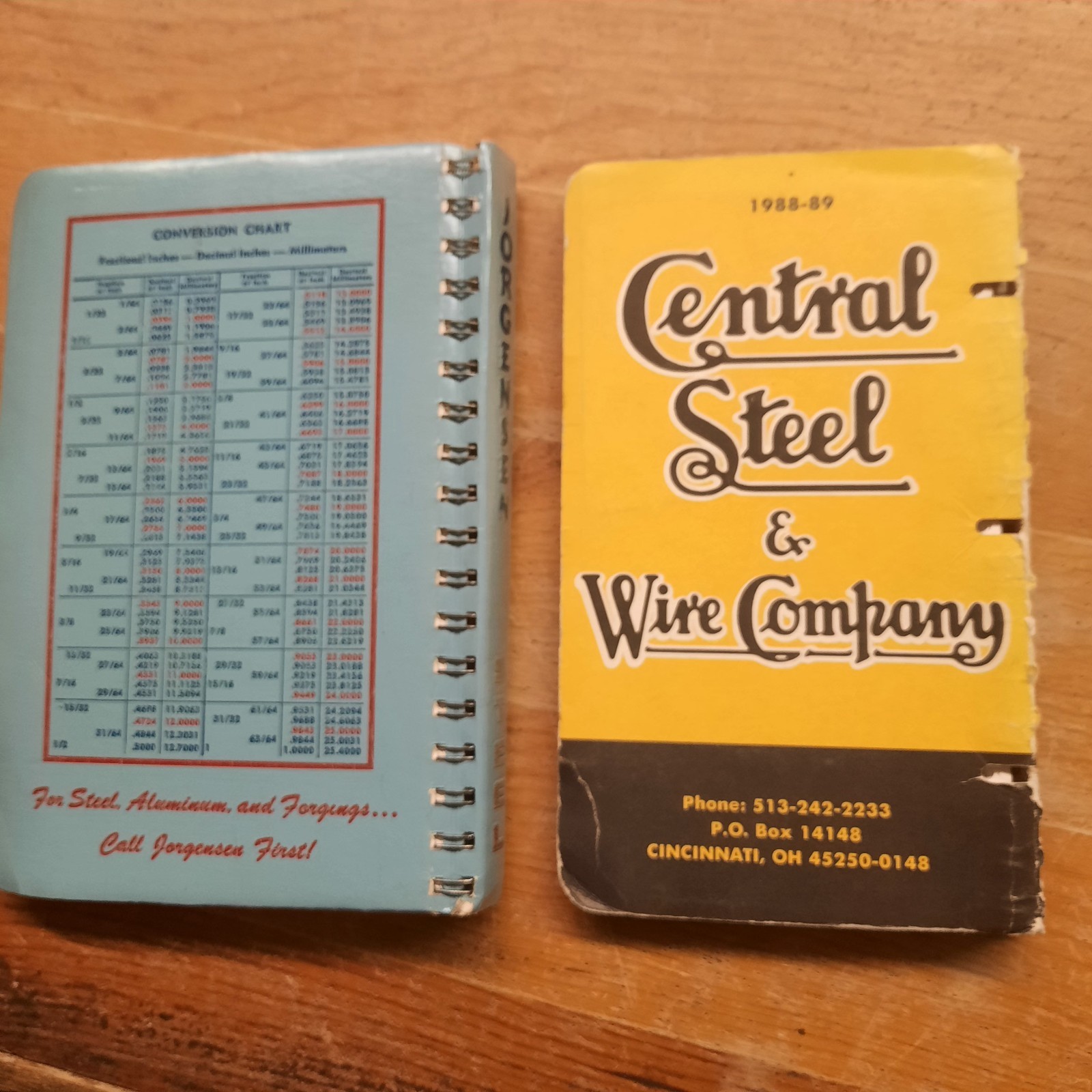 Jorgensen Steel Aluminum Reference book - Central Steel & Wire Company Lot of 2