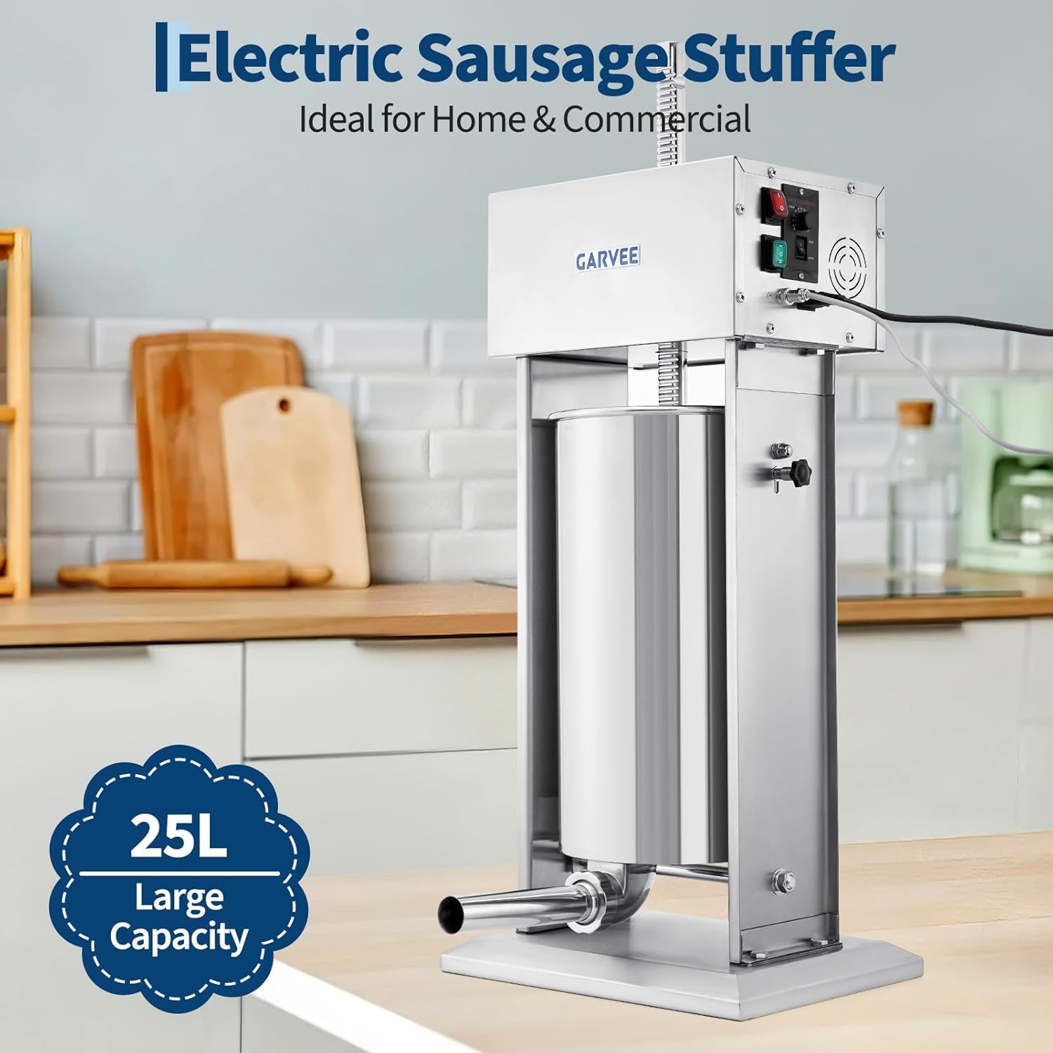 Commercial Electric 25L Sausage Stuffer 304Stainless Steel Sausage Maker Kitchen