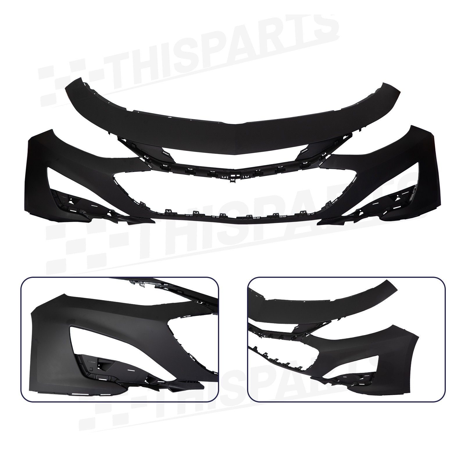 Front Upper Lower Bumper Grilles Valance Trim Bracket For 2019-2024 Chevy Malibu