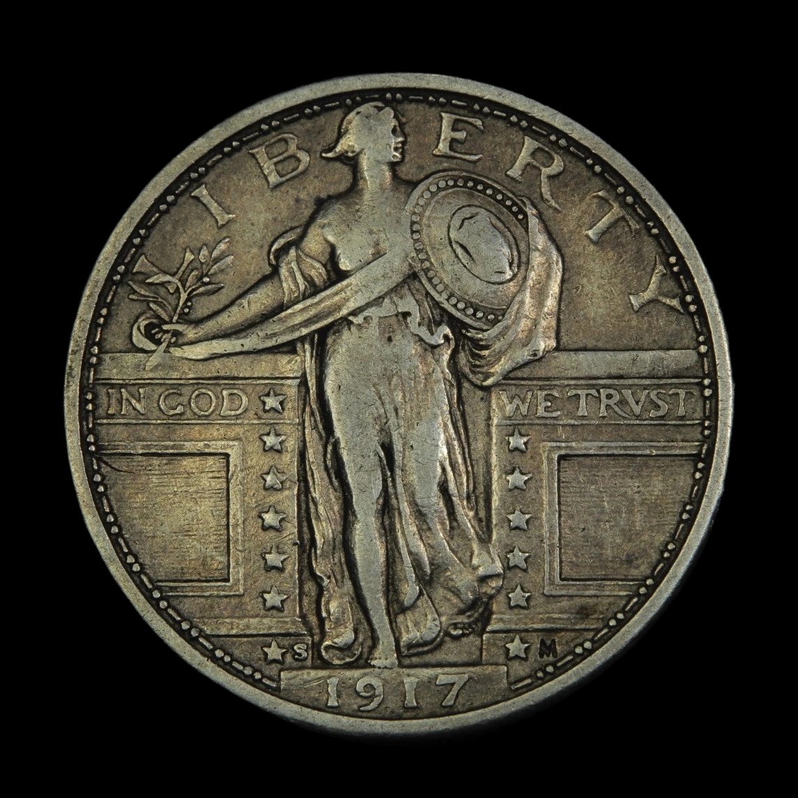 1917-S Type 1 Standing Liberty Quarter San Francisco US Mint American Coin-Fine